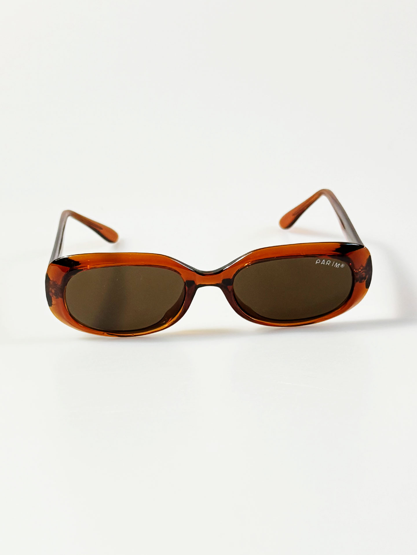 PARIM Translucent Amber Bold Oval Tint Sunglasses