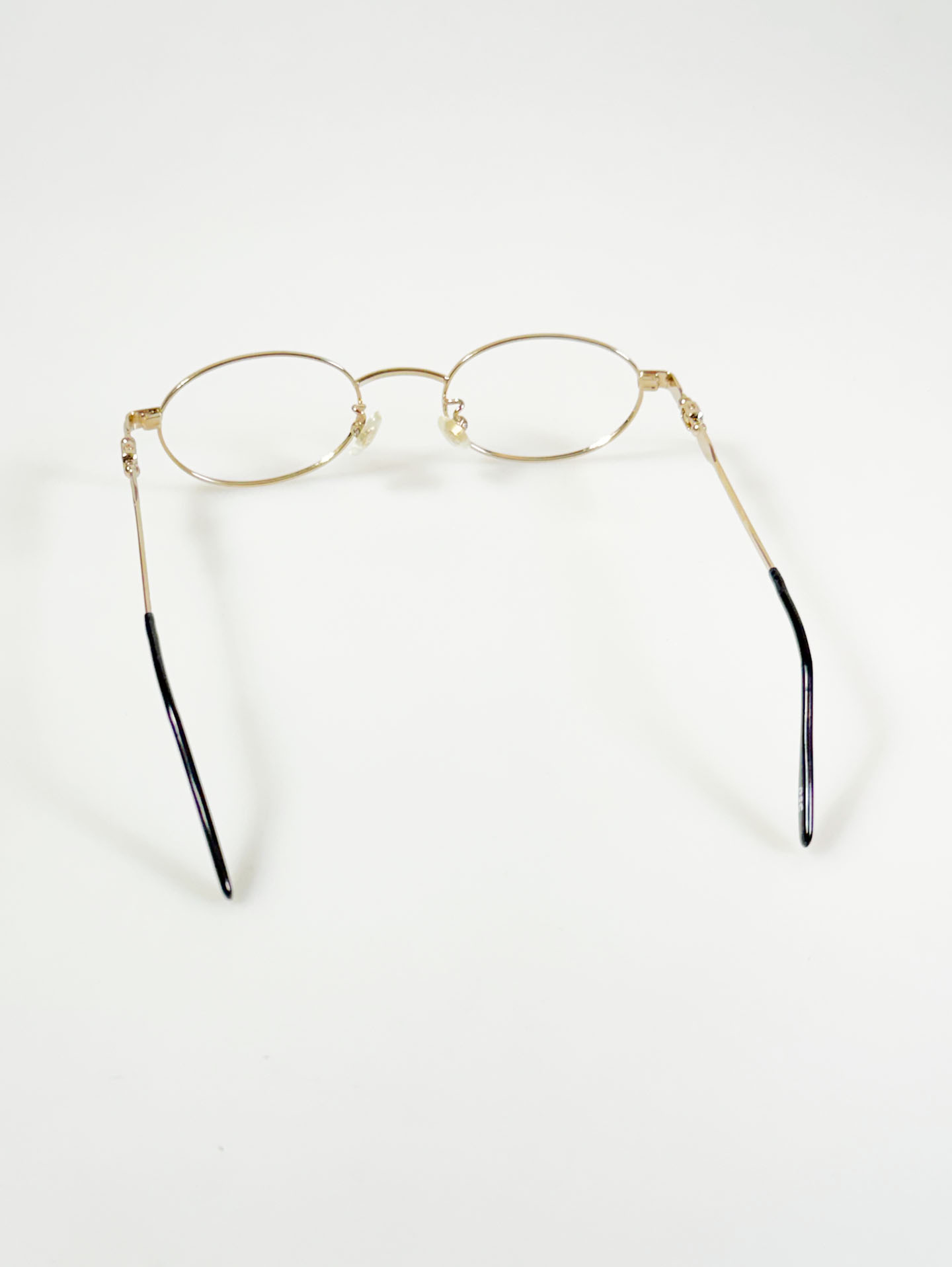 90's P.S.C. FASHION Gold Slim Oval Metal Frame Glasses