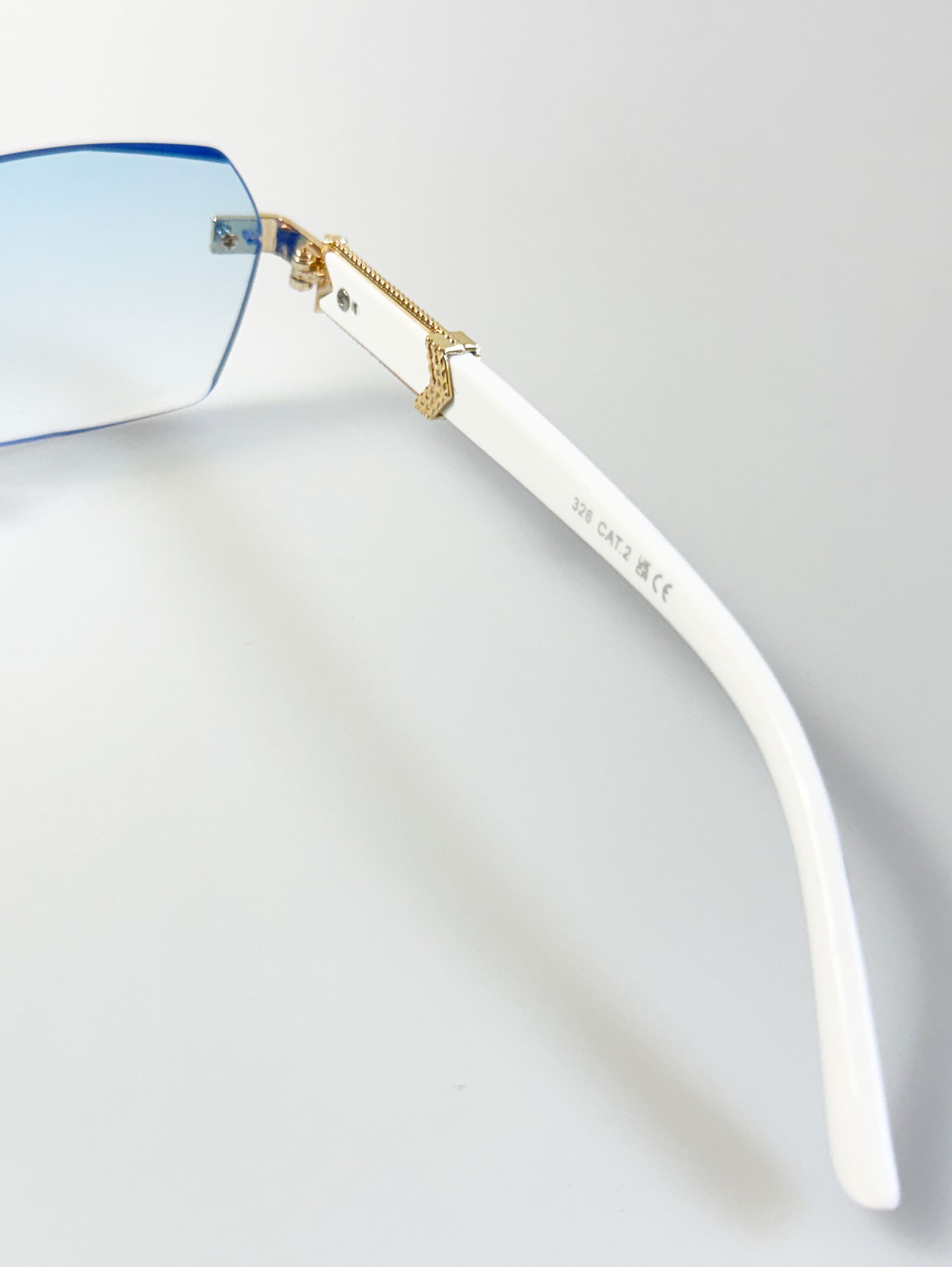 Rimless Square Metal Frame Tint Sunglasses