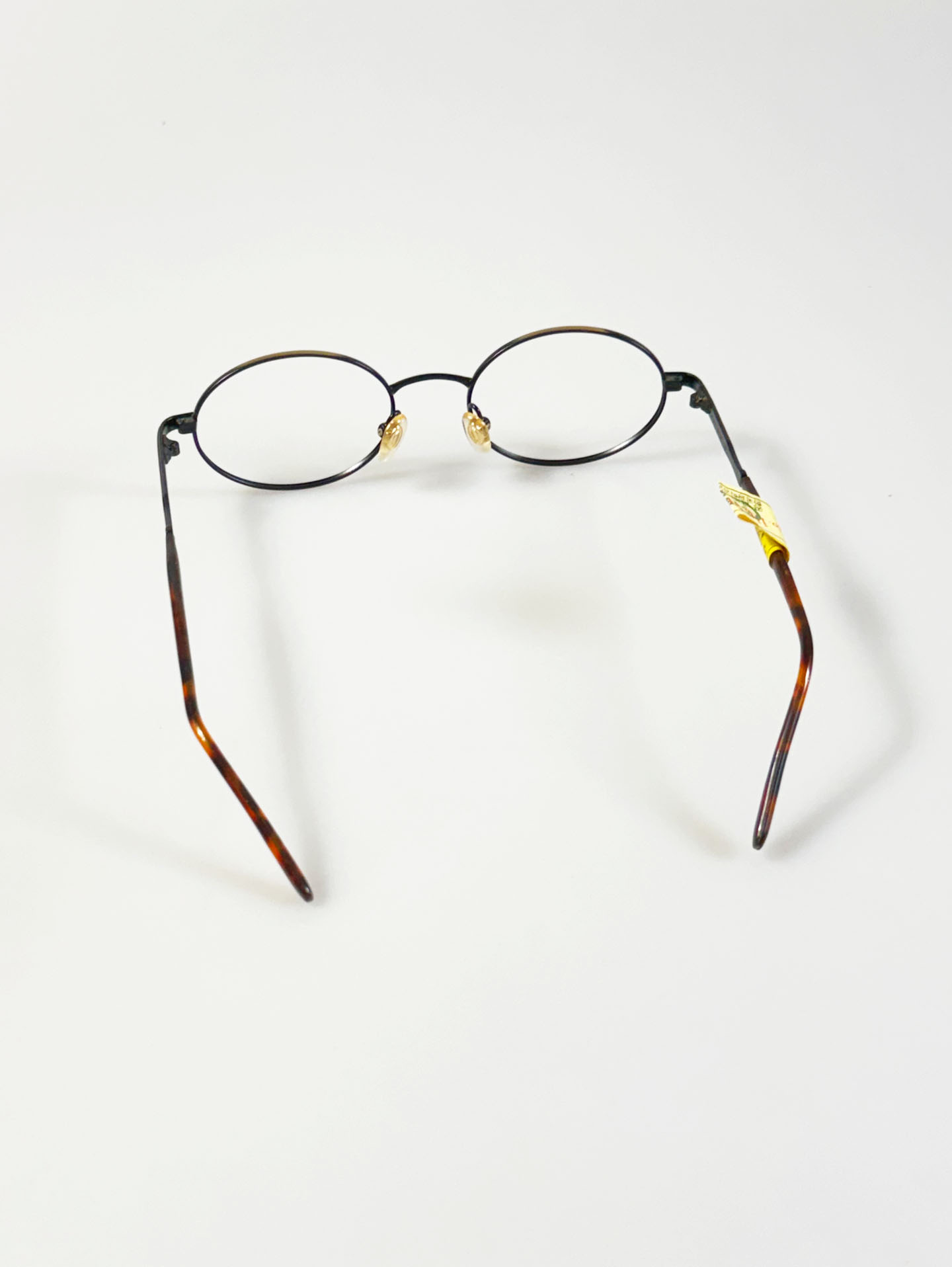 90's OPERA Antique Gold & Black Two-Tone Oval Metal Glasses