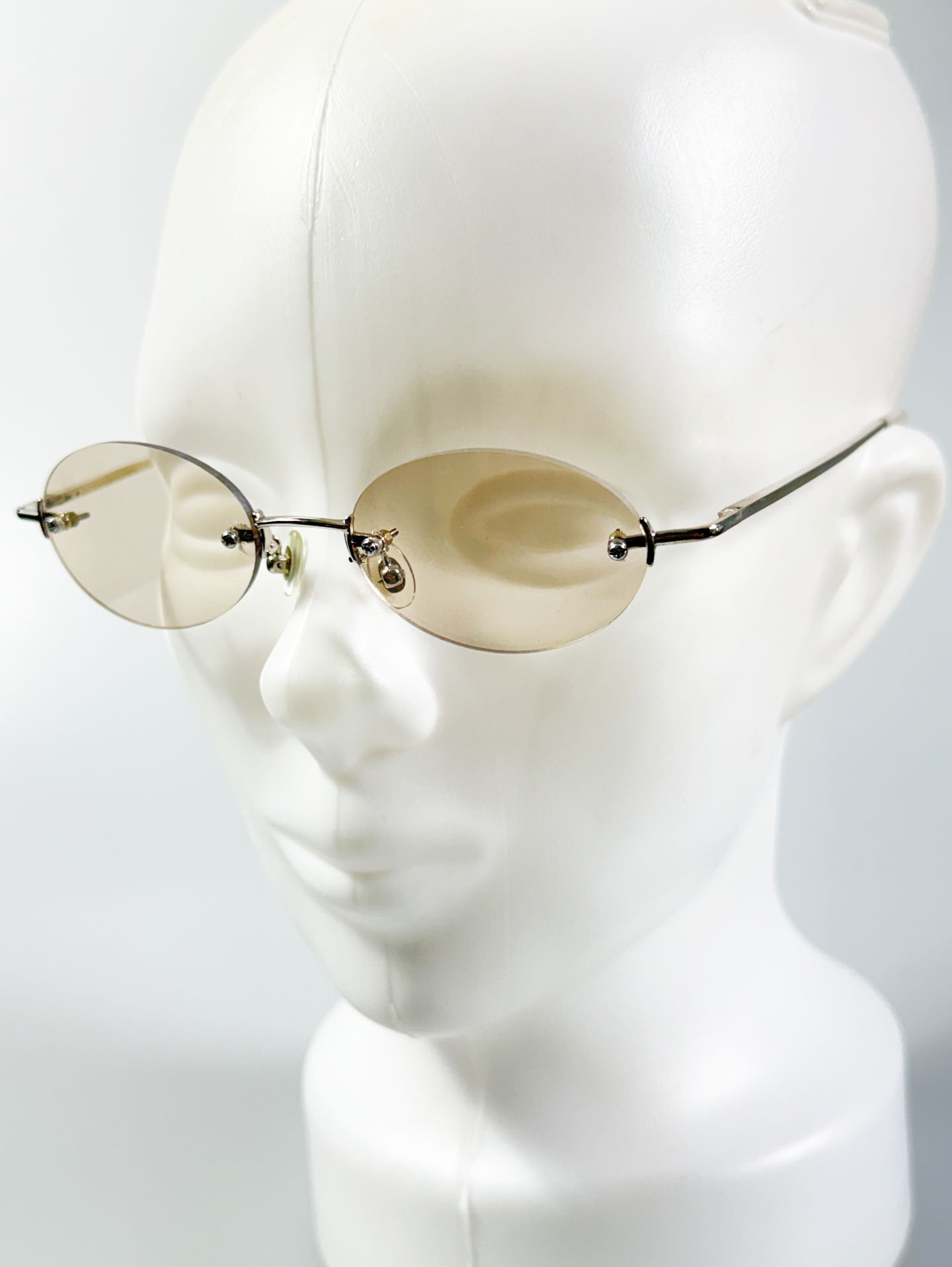 90's RUCHIANO Rimless Oval Metal Glasses