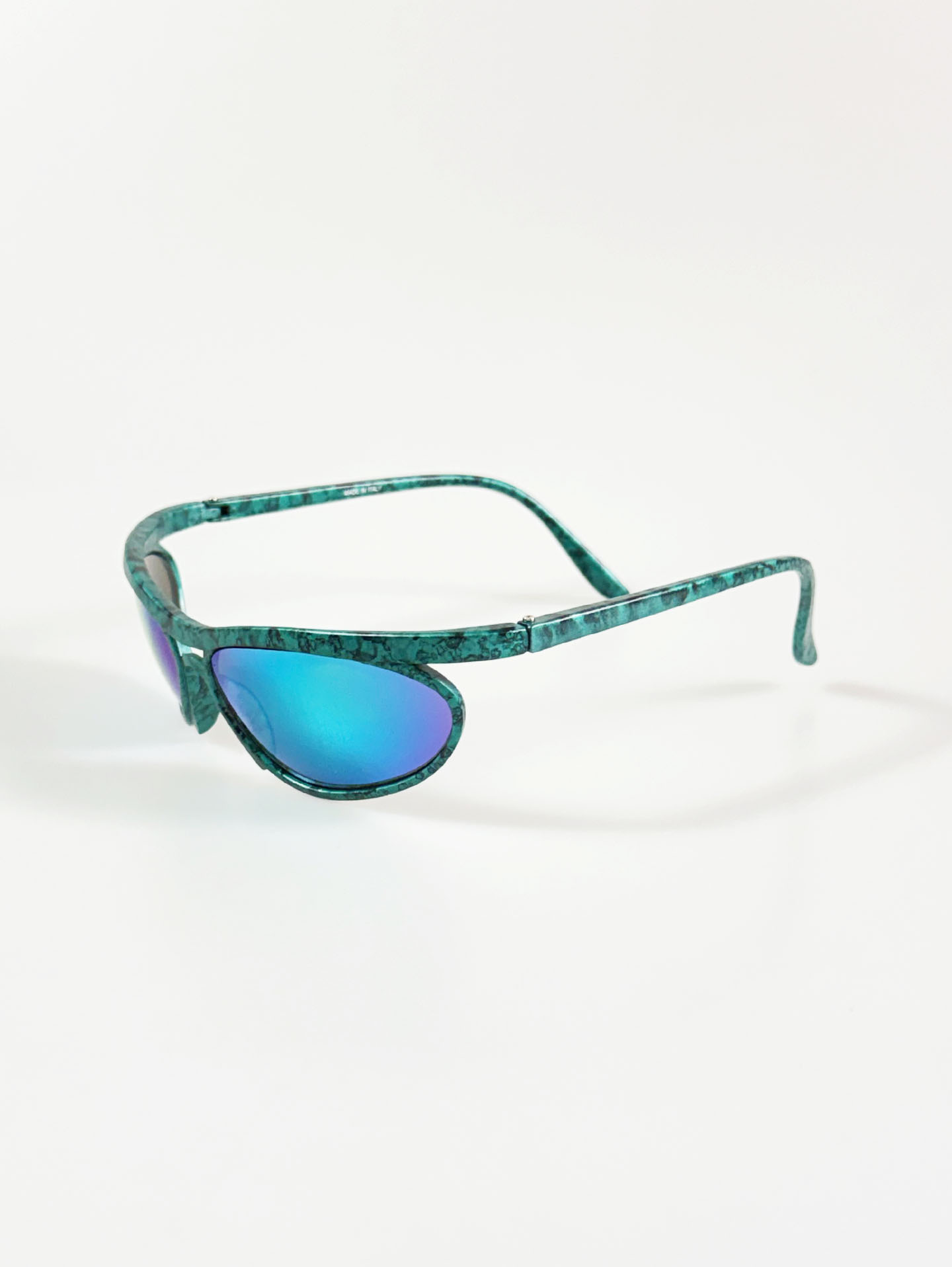 90’s KANTLON Green Marble Wraparound Sunglasses