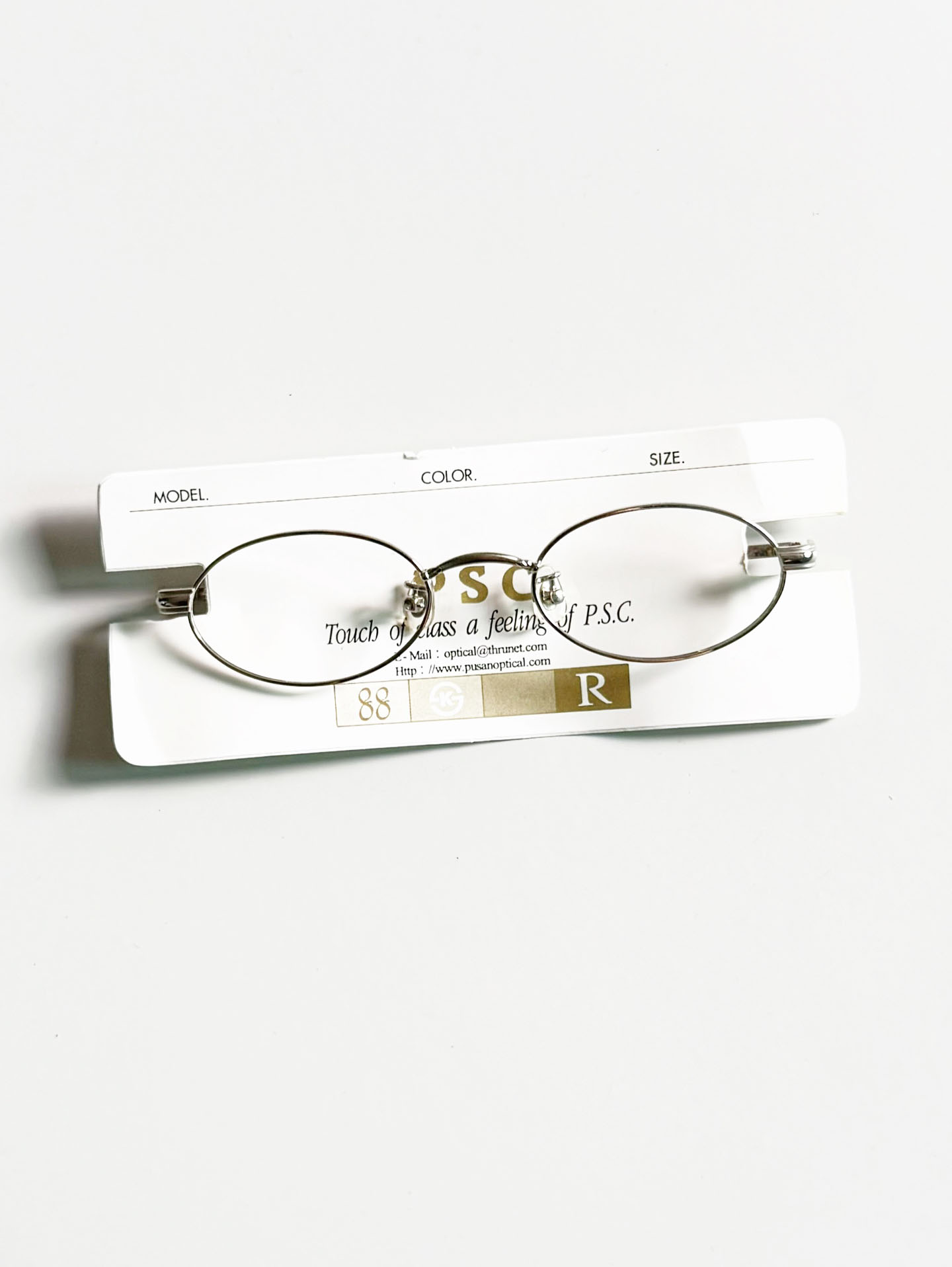 P.S.C. FASHION Silver Oval Metal Frame Glasses