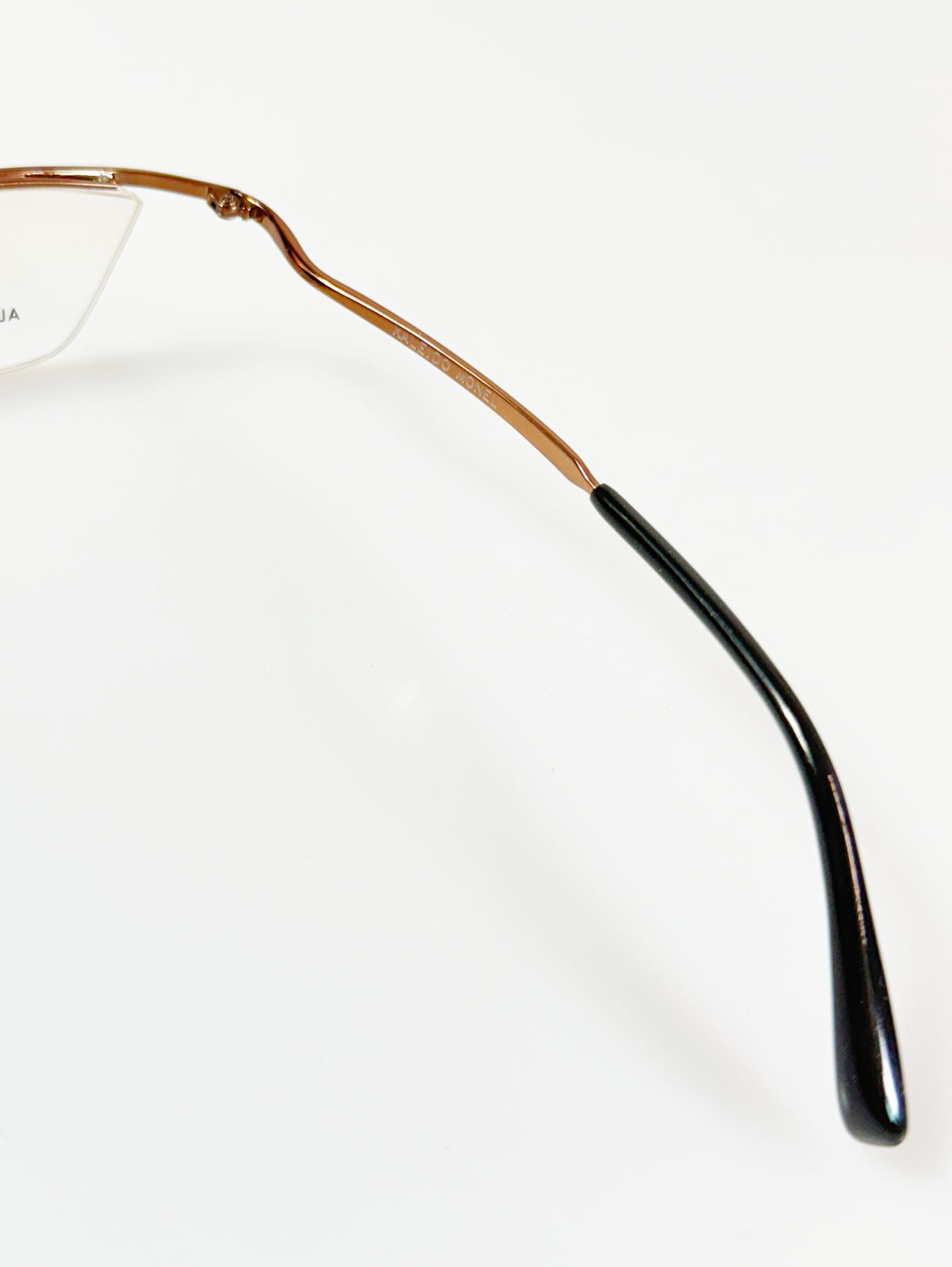 KALEIDO Bronze Half-Rim Square Metal Frame Glasses
