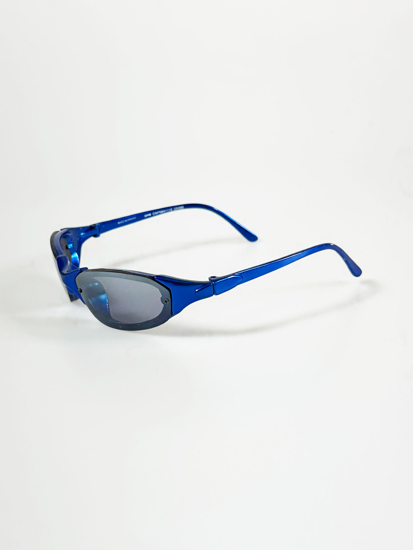 LEON Wraparound Blue Frame Sunglasses