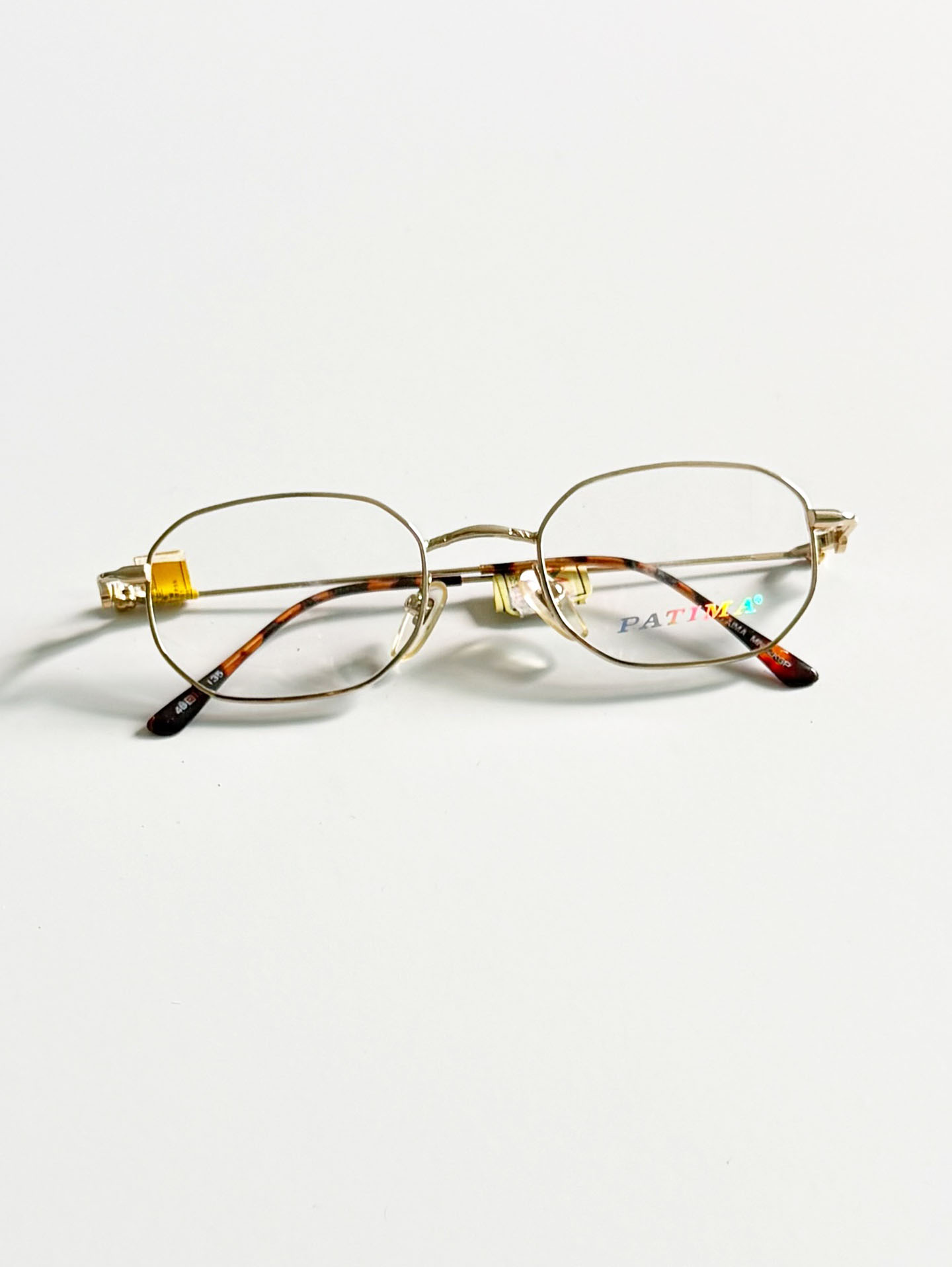 PATIMA Gold Slim Square Metal Frame Glasses