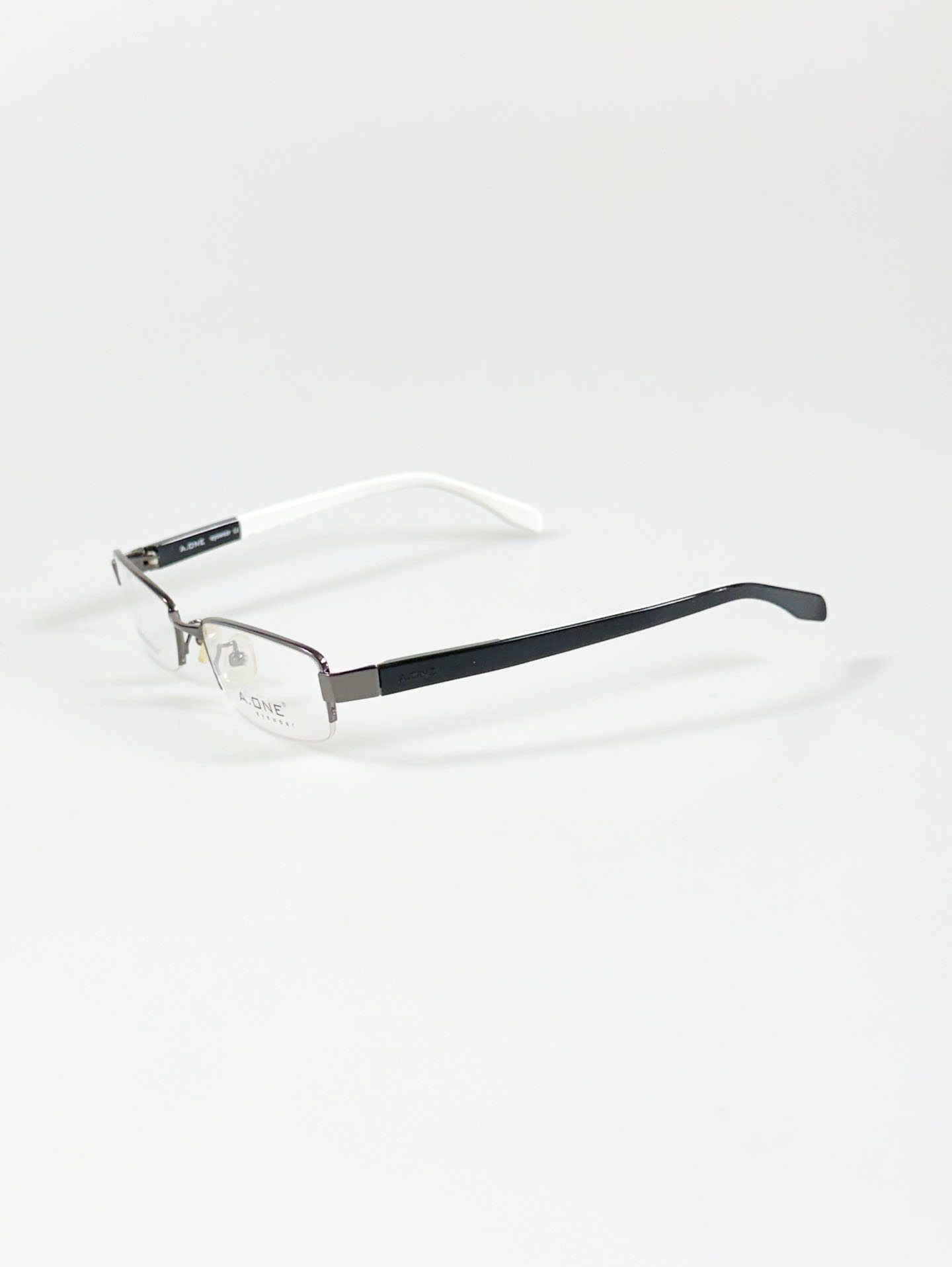 A.ONE Gunmetal Half-Rim Square Glasses