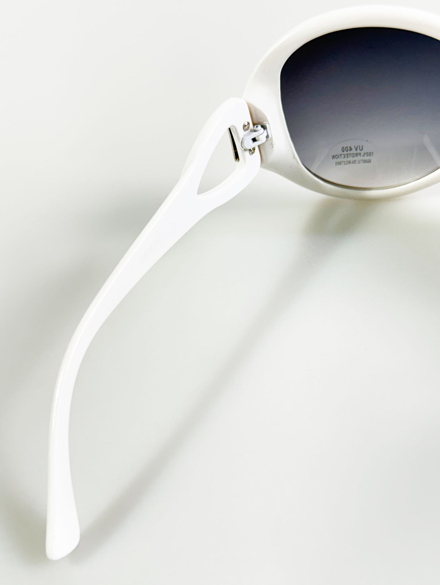 White Oversized Bold Oval Sunglasses