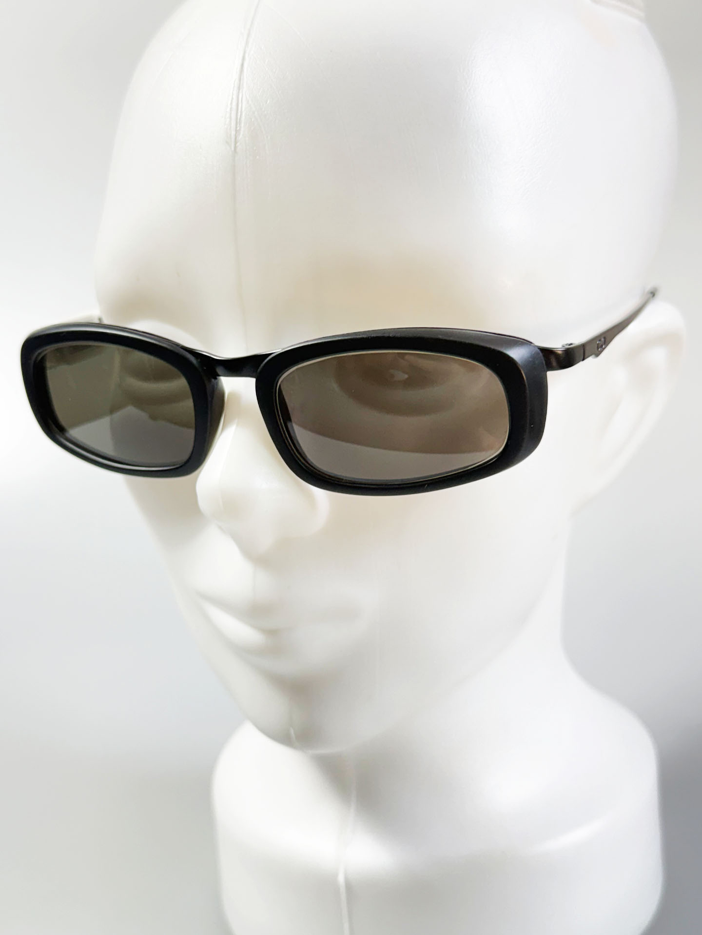 90's CHAPLIN LA PARIS Black Square Combination Frame Sunglasses