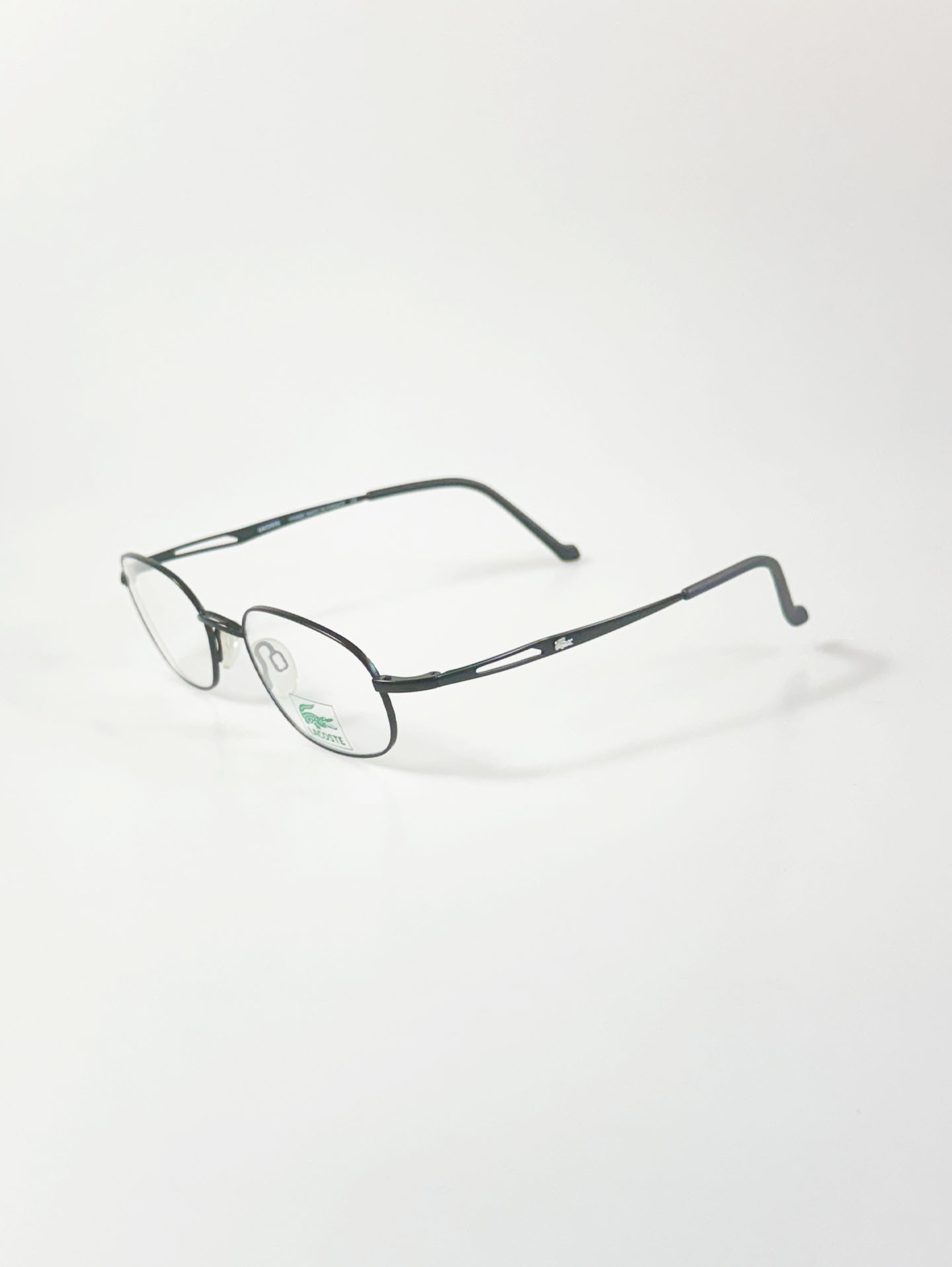 90’s LACOSTE Slim Oval Matte Black Metal Glasses
