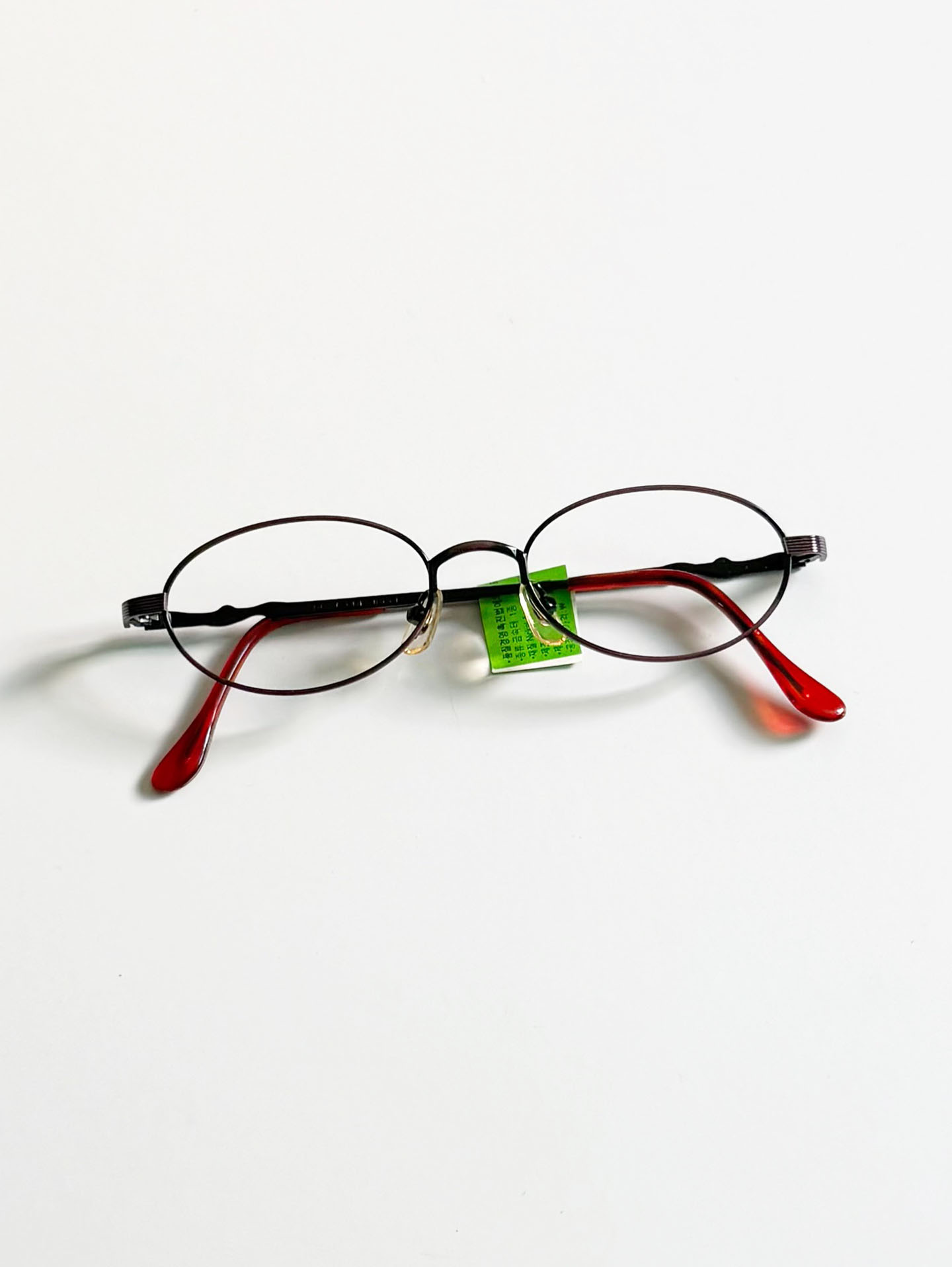 90's BEST ONE Dark Purple Slim Oval Metal Glasses