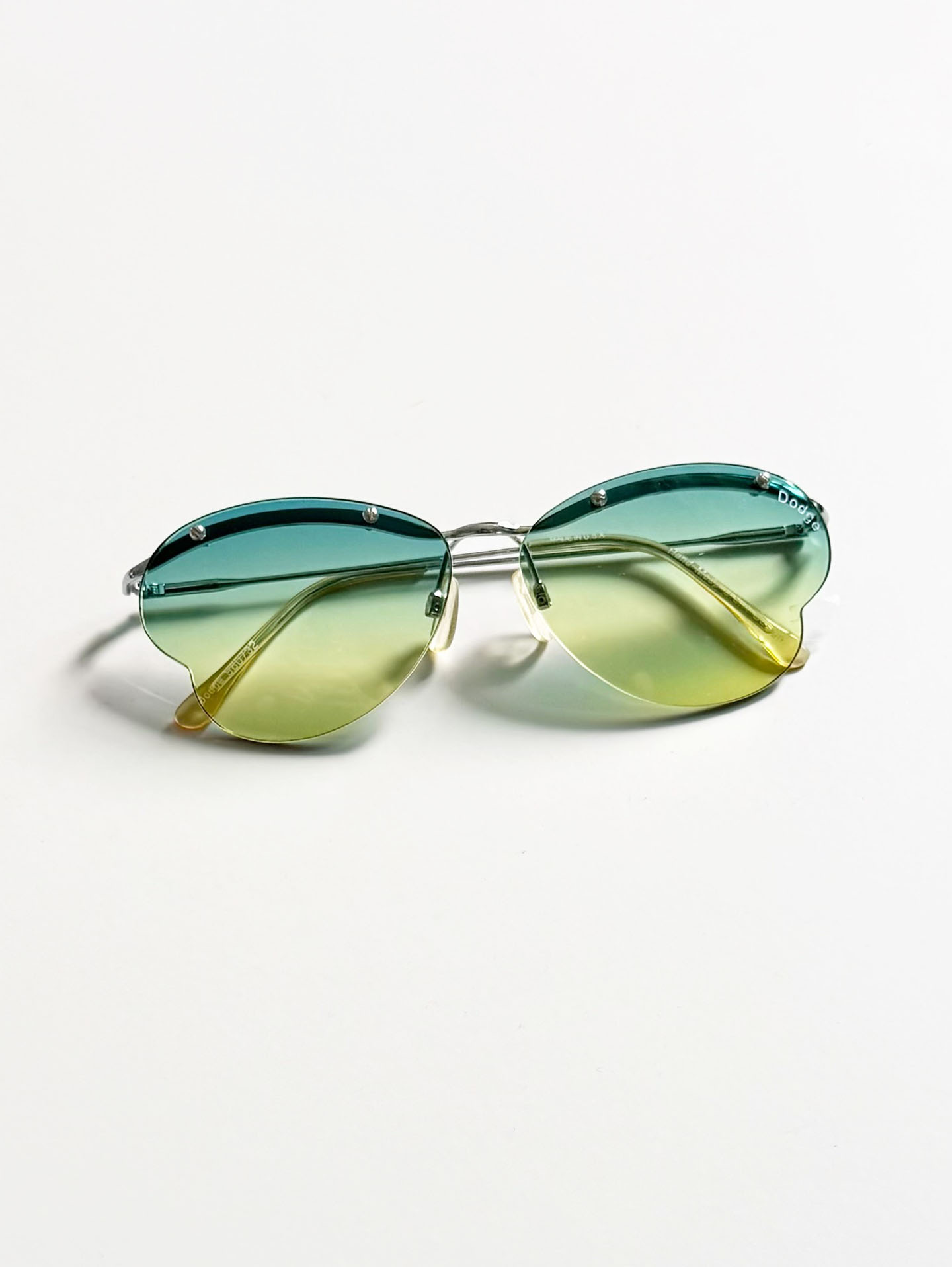 90's DODGE Rimless Butterfly Metal Tint Sunglasses