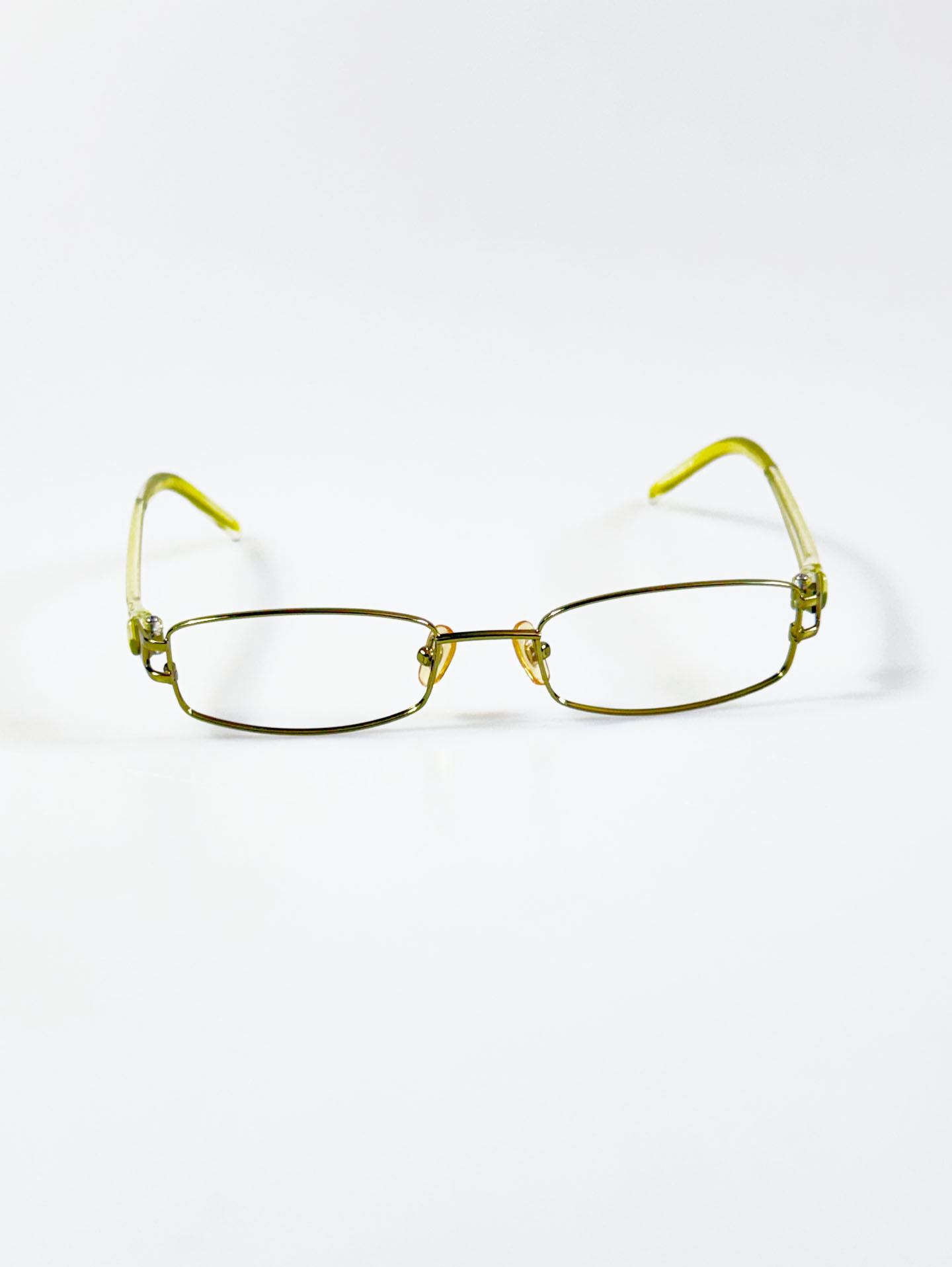 EPILOGUE Yellow Slim Square Metal Frame Glasses