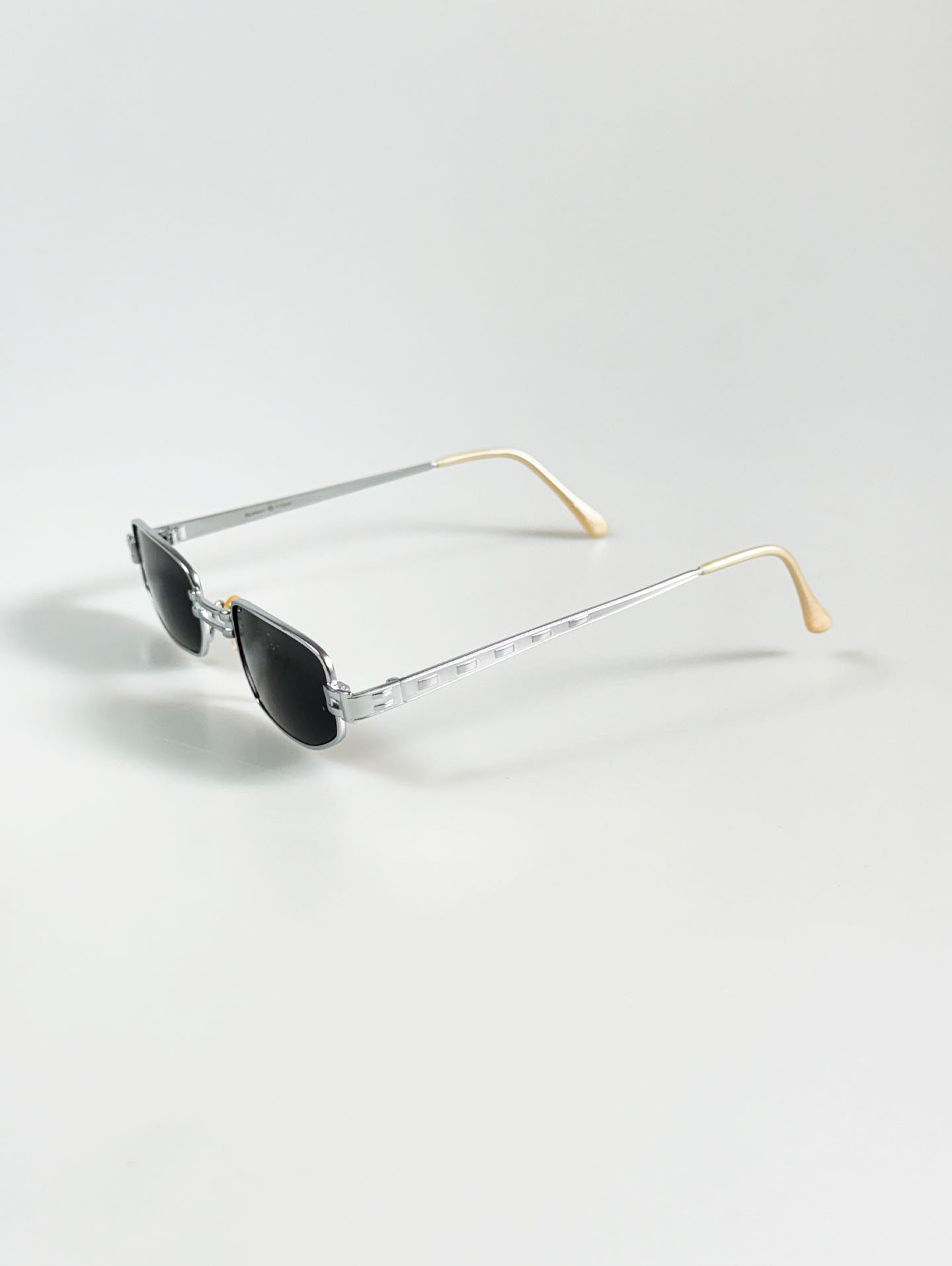 90's SUNNY Silver Metal Slim Square Sunglasse
