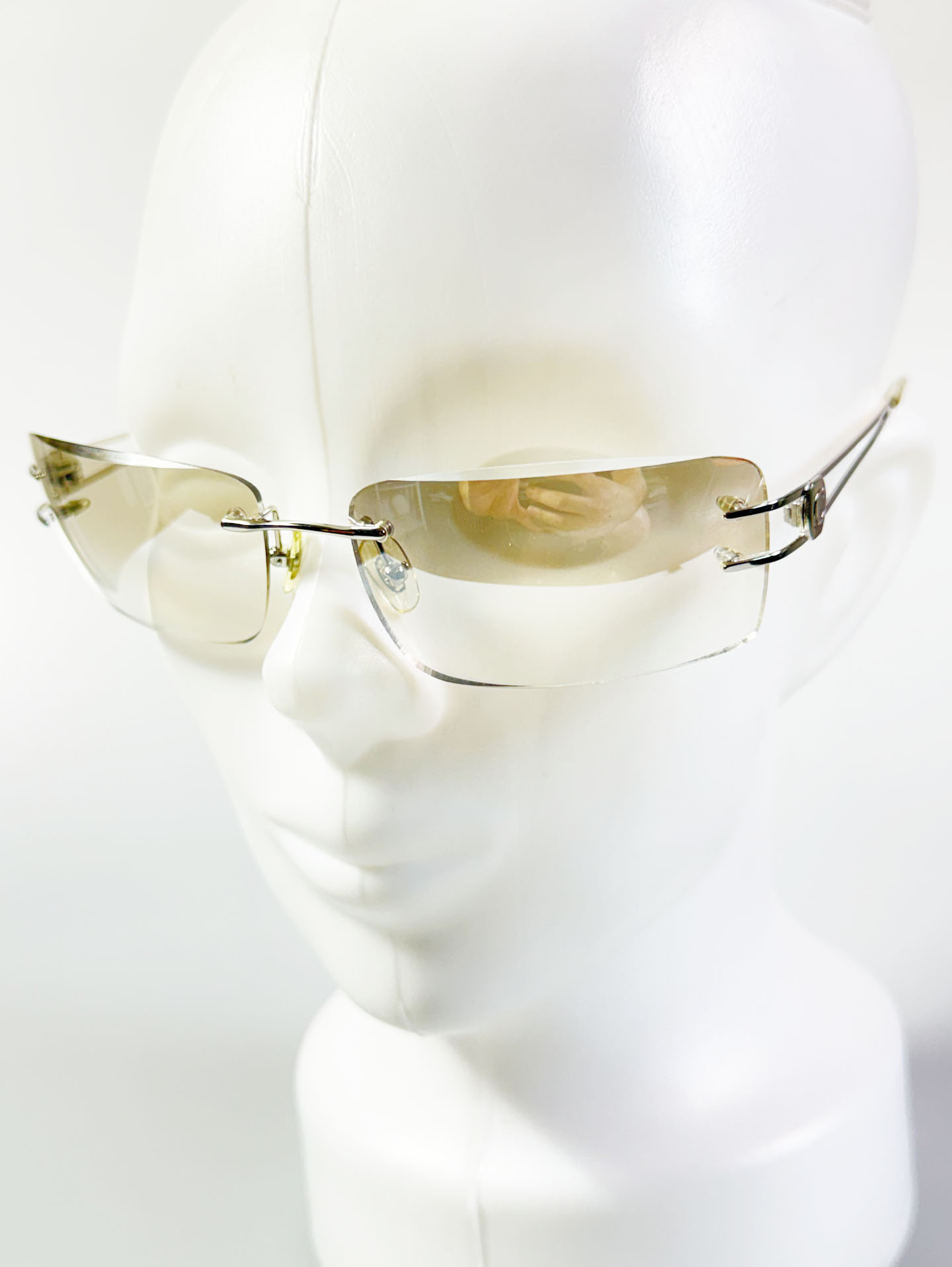 CAPRIO Rimless Square Metal Tinted Sunglasses