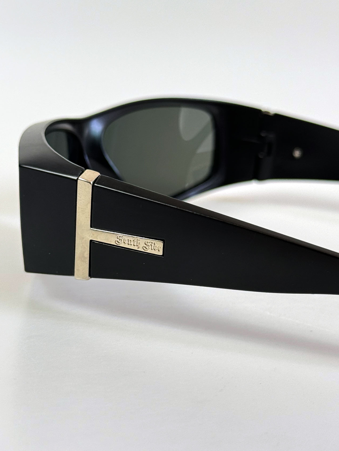 90's SOUTH SIDE Black Wraparound Square Frame Sunglasses