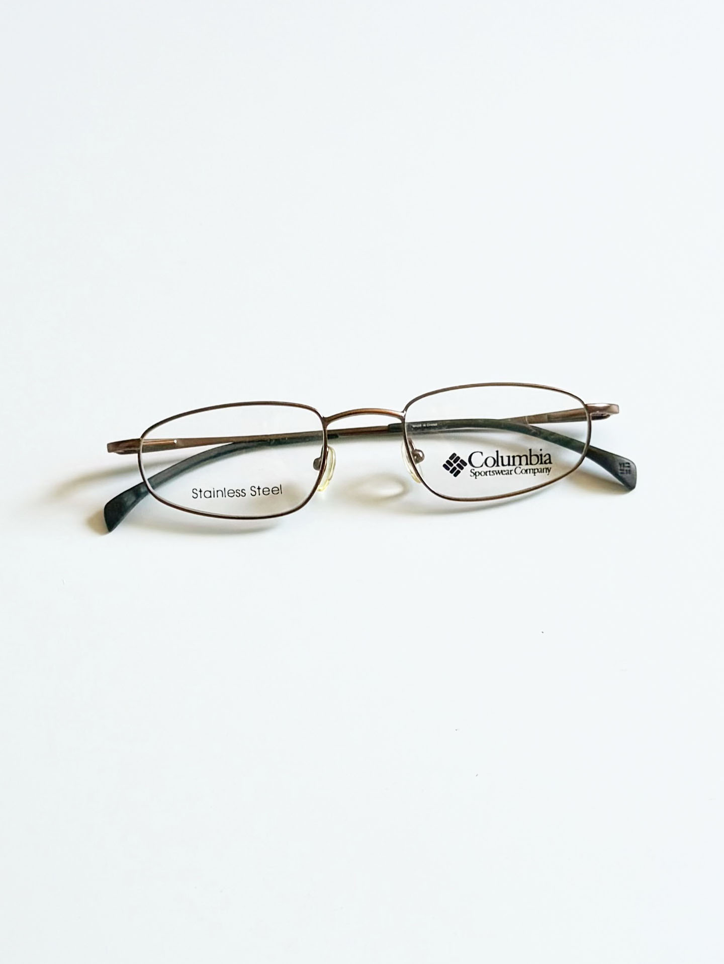 Columbia Slim Square Brown Metal Frame Glasses