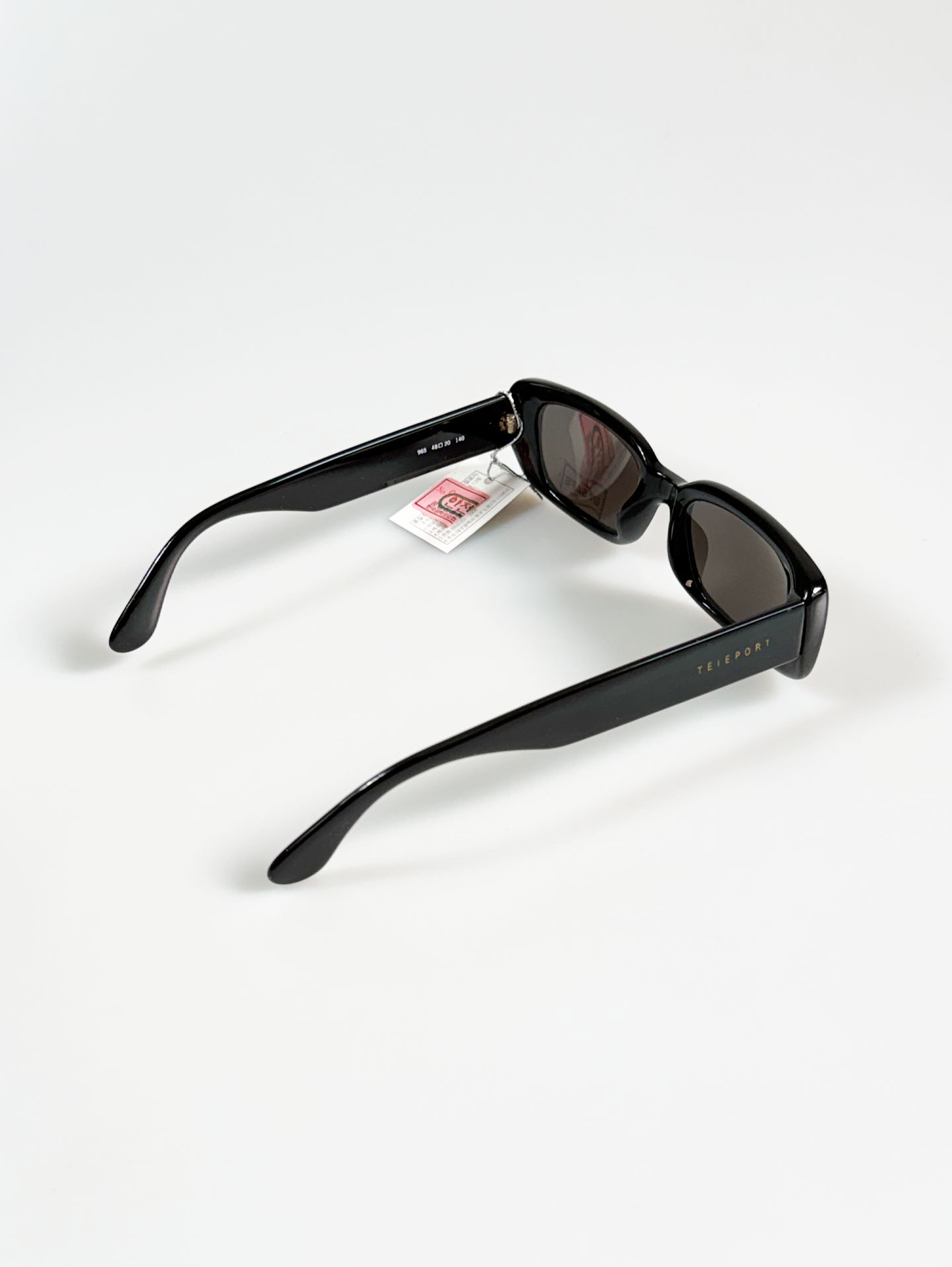 90's TELEPORT Black Bold Square Frame Sunglasses