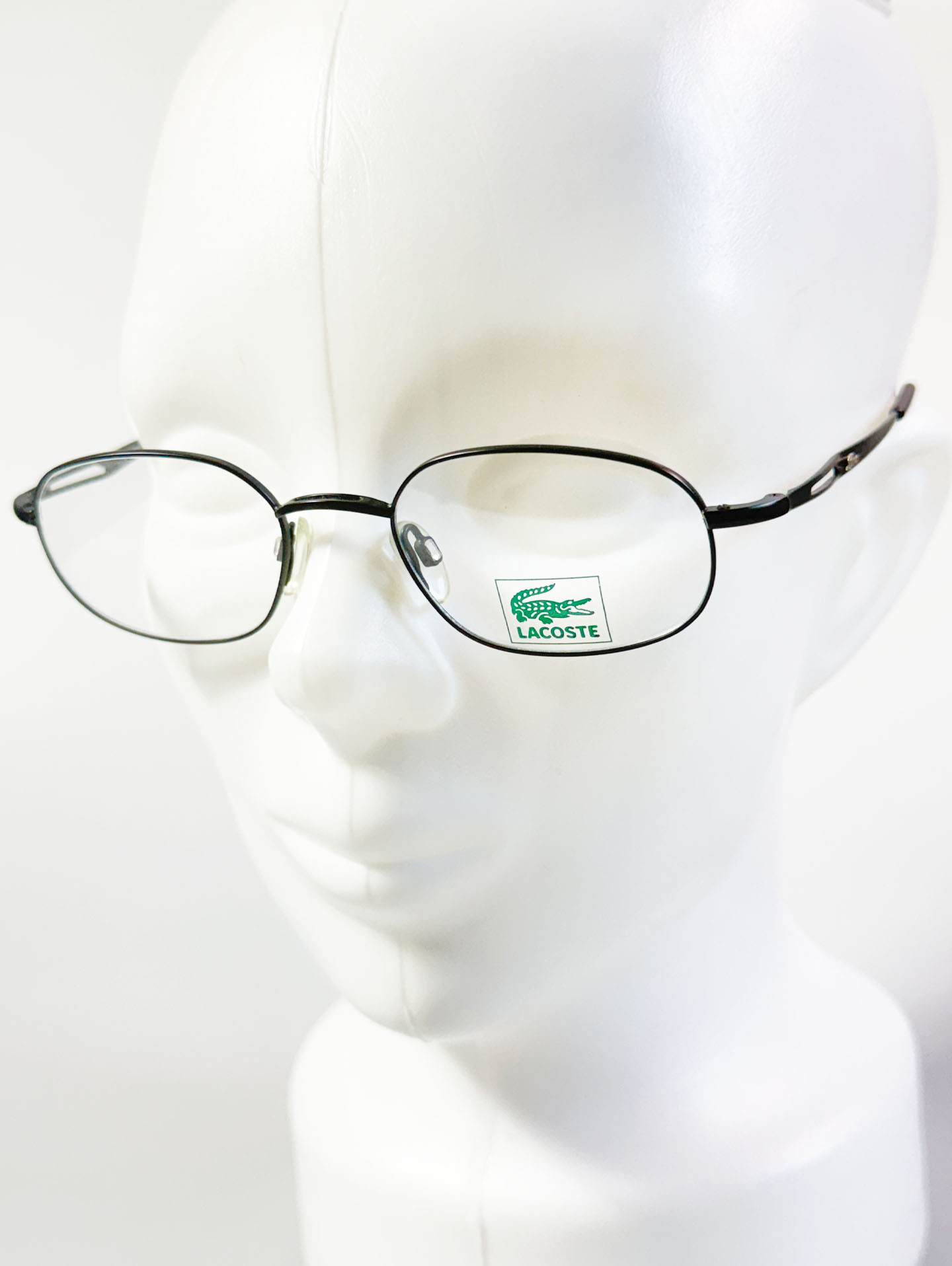90’s LACOSTE Slim Oval Matte Black Metal Glasses