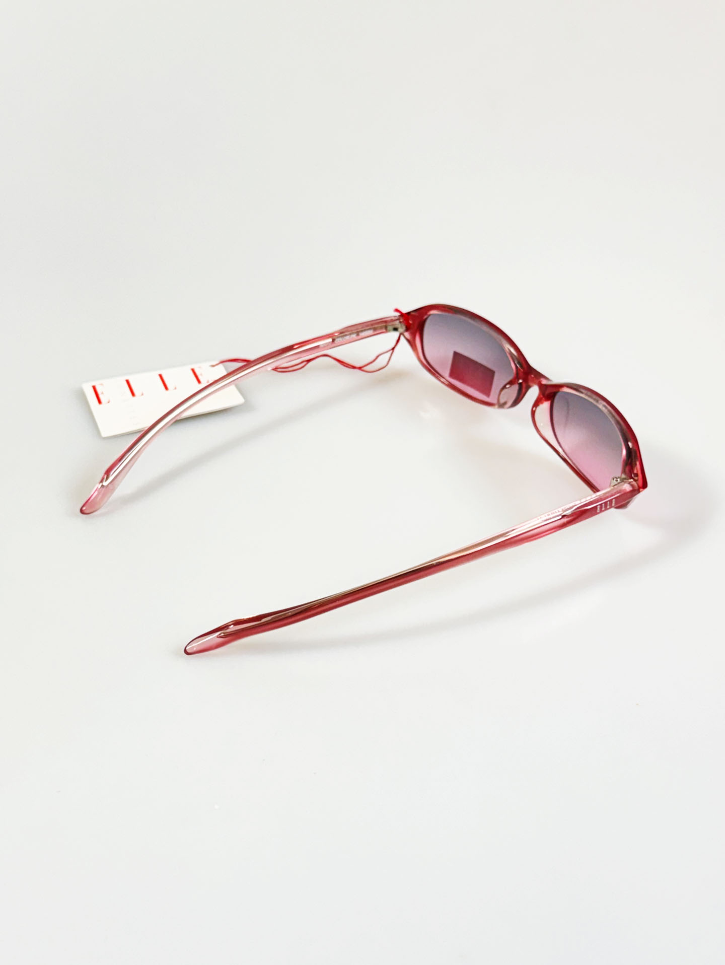 ELLE Paris Pink Translucent Slim Oval Frame Tint Sunglasses