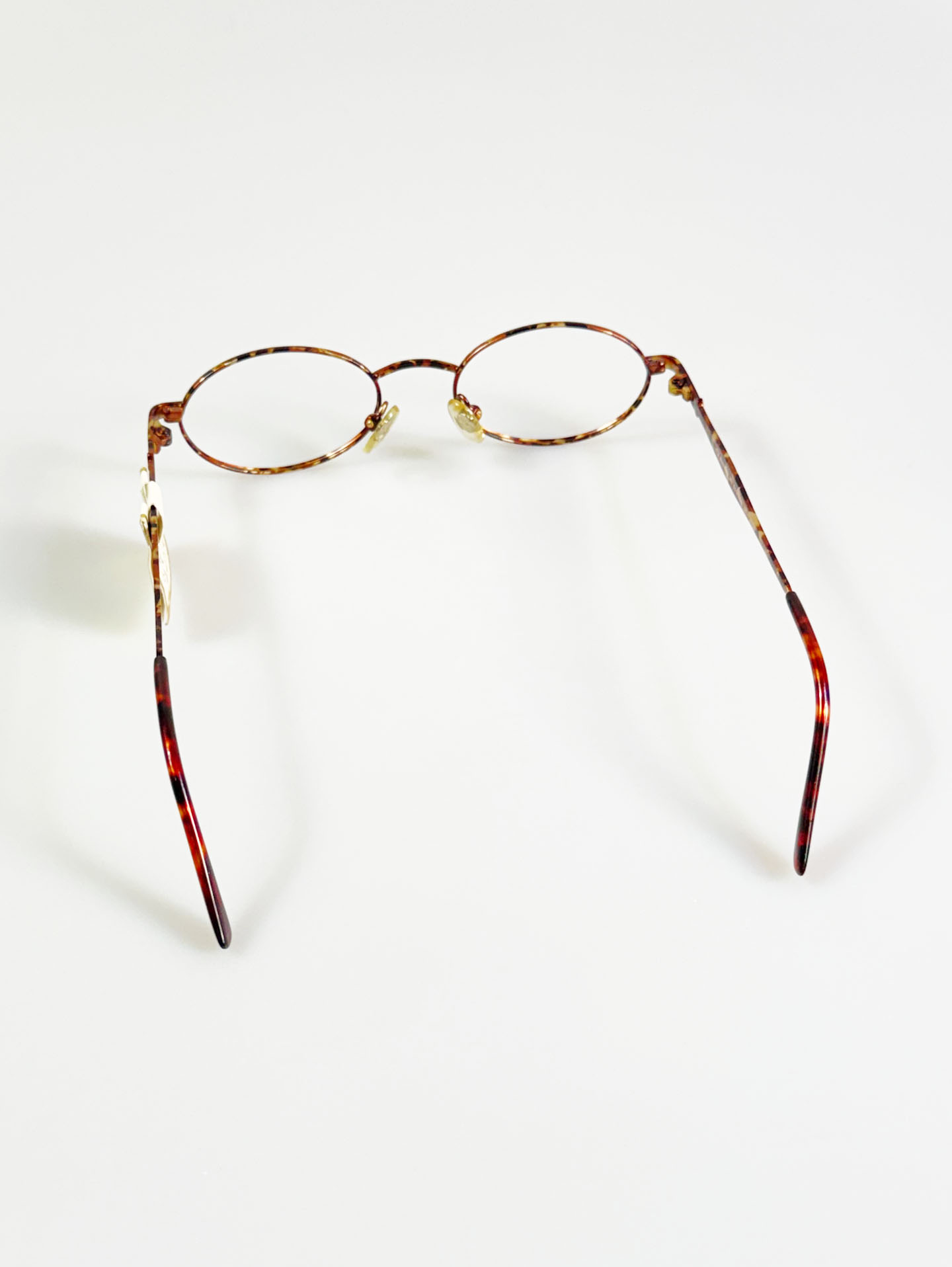 90’s Donkey Tortoise Oval Metal Frame Glasses