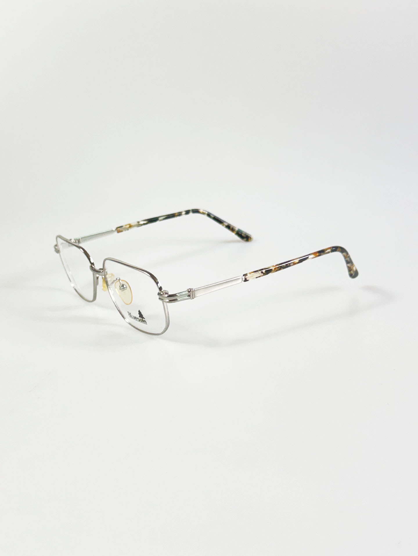 90's BLUESAIN Silver Slim Square Metal Glasses