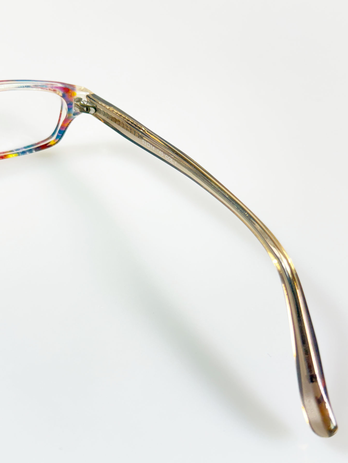 90's Franklin Patterned Square Horn-Rim Frame Glasses
