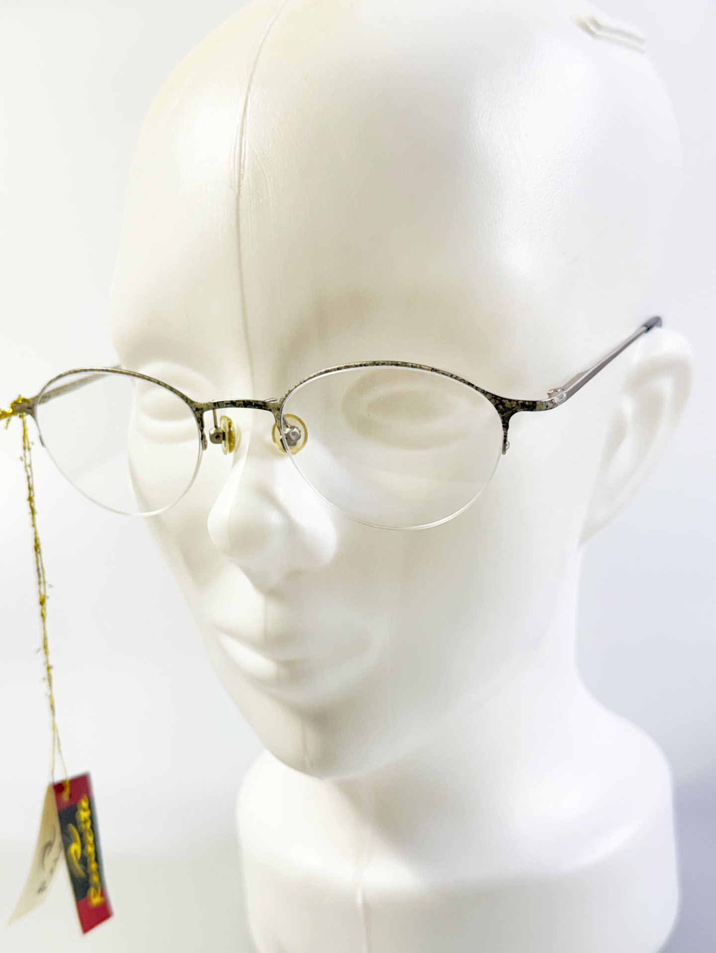 RENECITE Silver Titanium Half-Rim Oval Glasses
