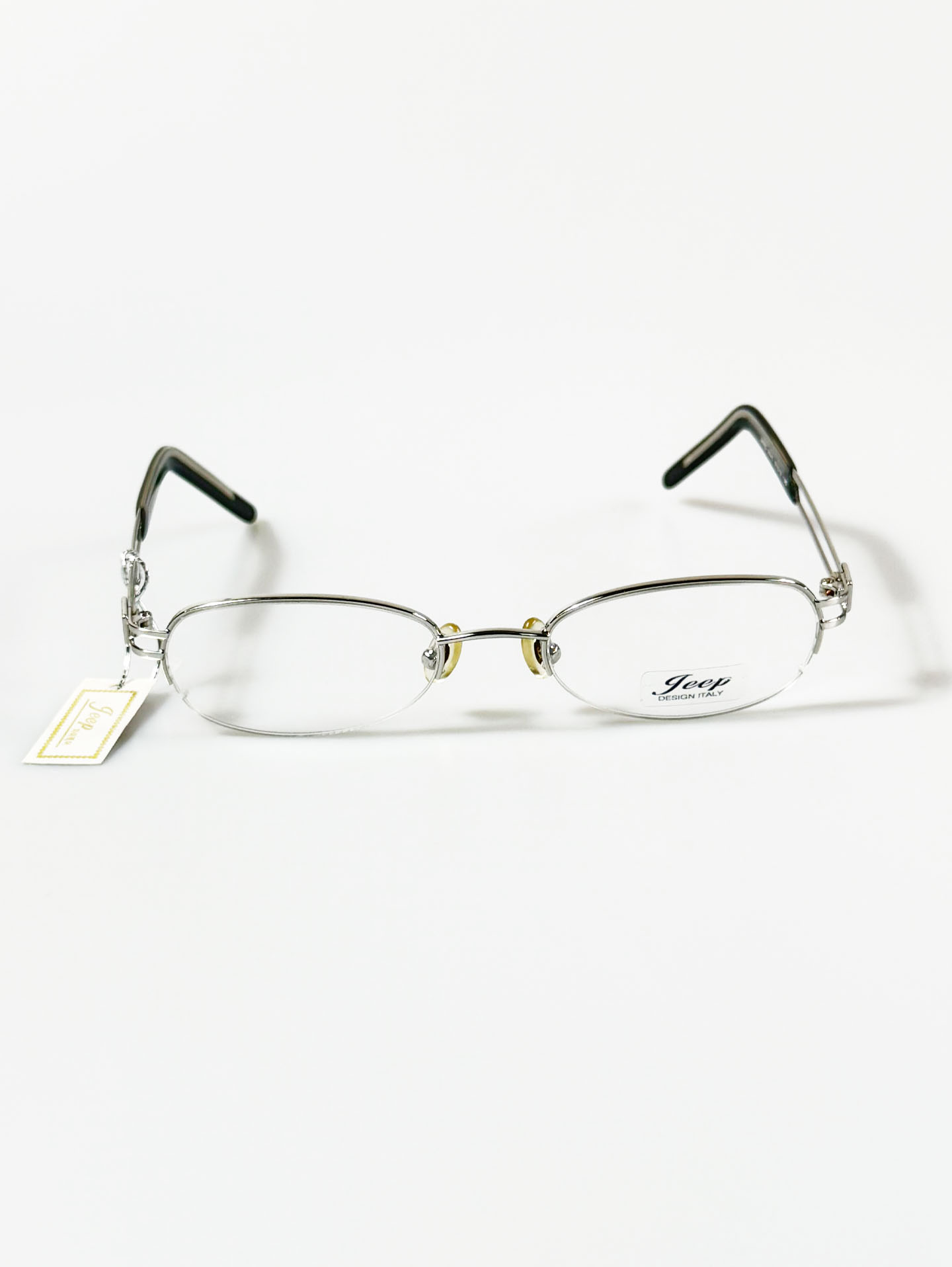 JEEP Silver Half-Rim Oval Metal Frame Glasses