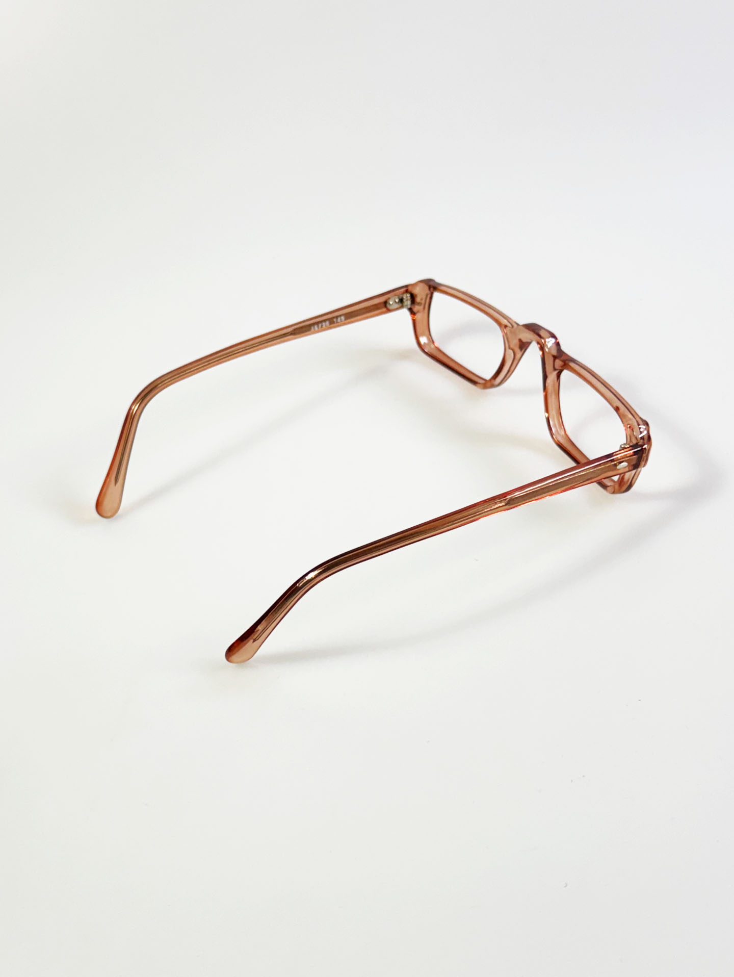 90's ELITE Honey Brown Transparent Square Acetate Horn-Rim Glasses