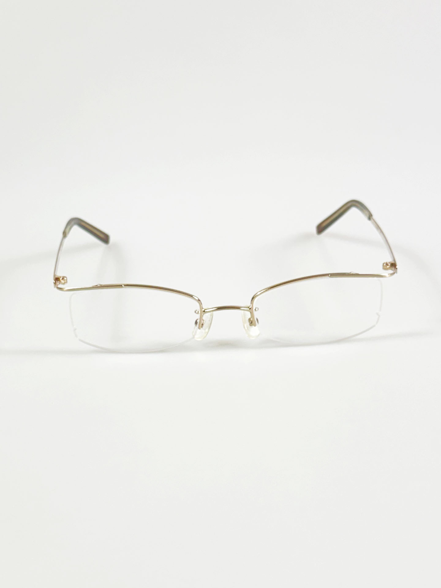 ECARLUS Gold Half-Rim Square Metal Glasses