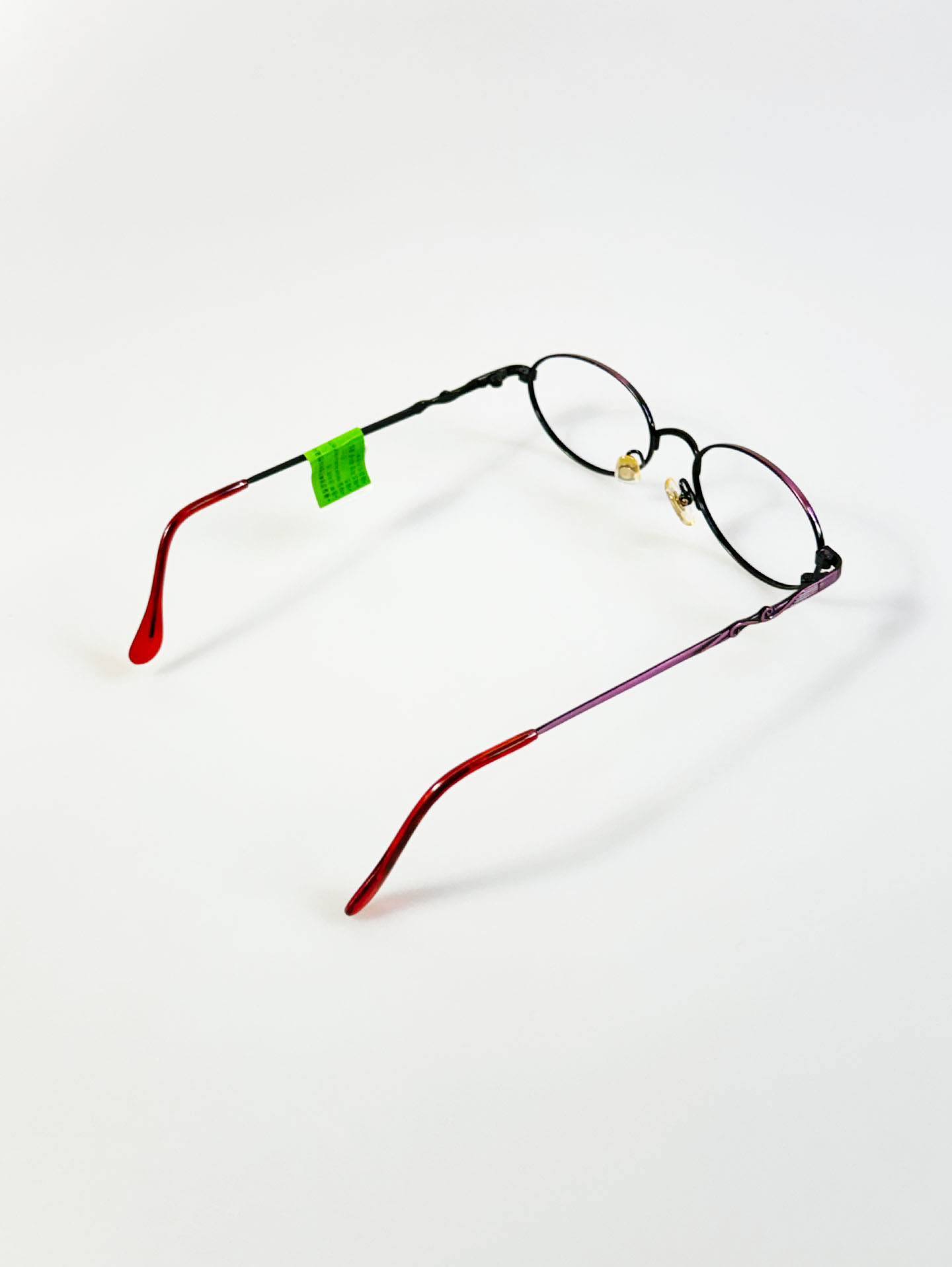 90's BEST ONE Dark Purple Slim Oval Metal Glasses