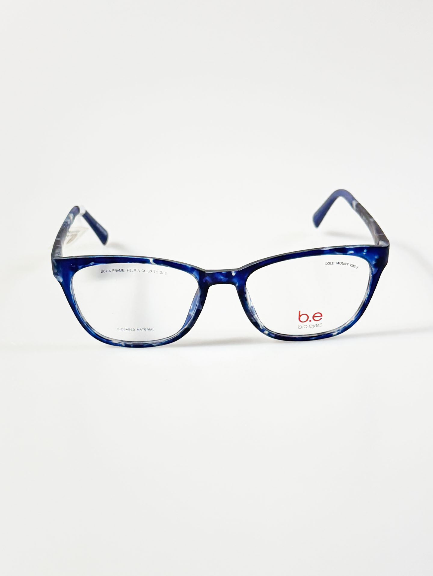Bie Eyes Blue Marbled Square Horn-Rim Frame Glasses