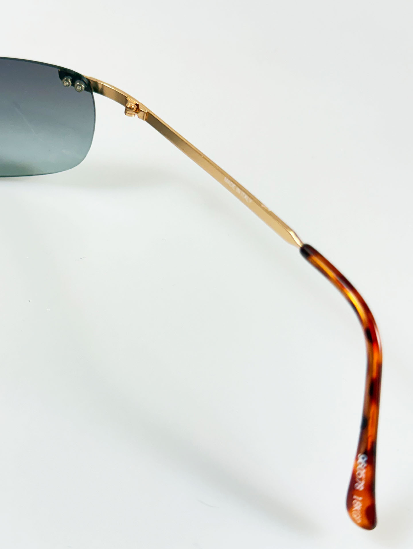 Gold Rimless Square Metal Sunglasses