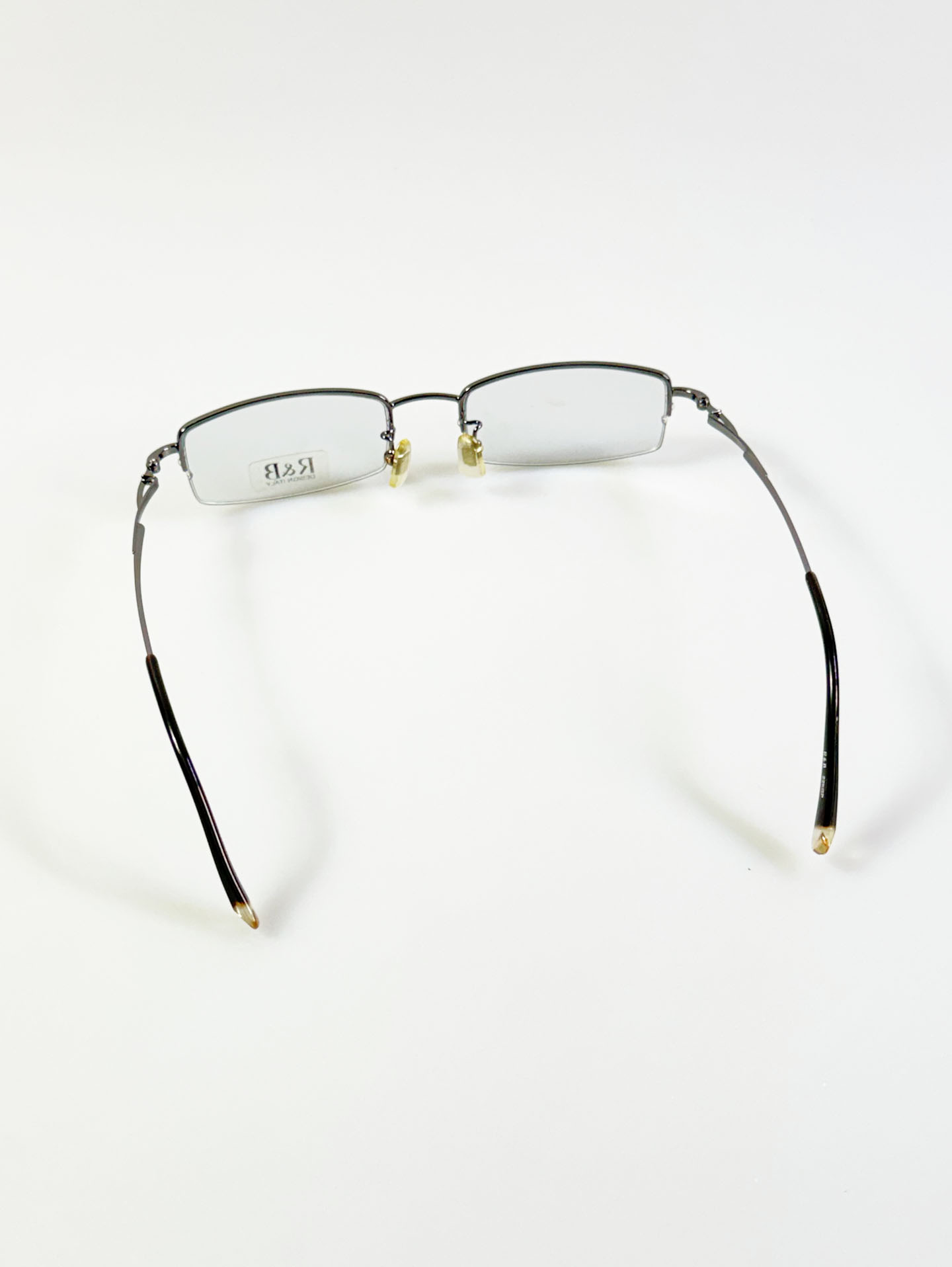 R&B Eyewear Half-Rim Square Gunmetal Frame Glasses