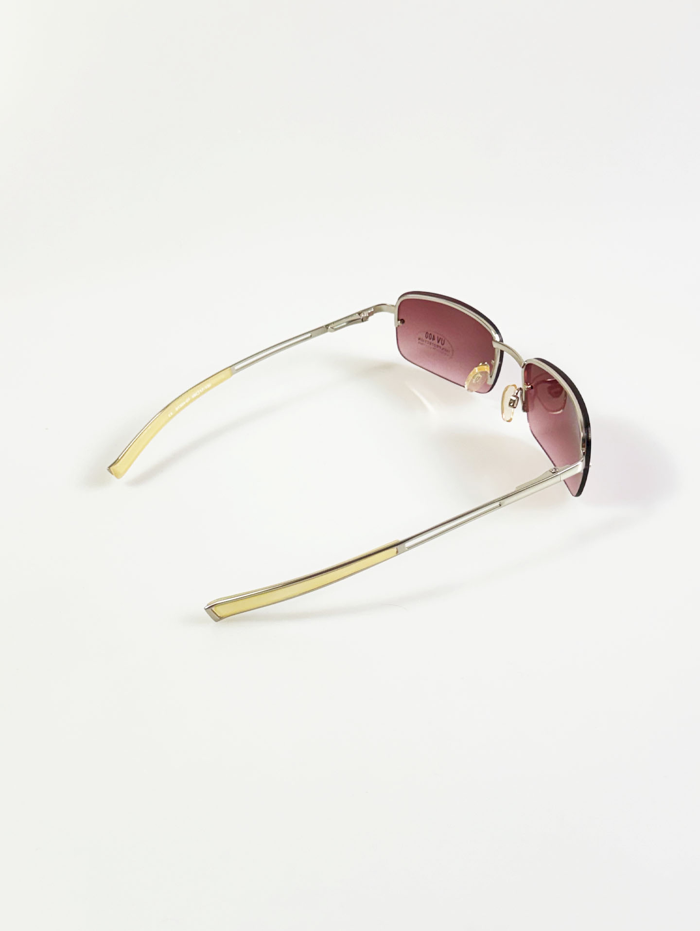 INKOGNITO Rimless Square Metal Pink Tint Sunglasses