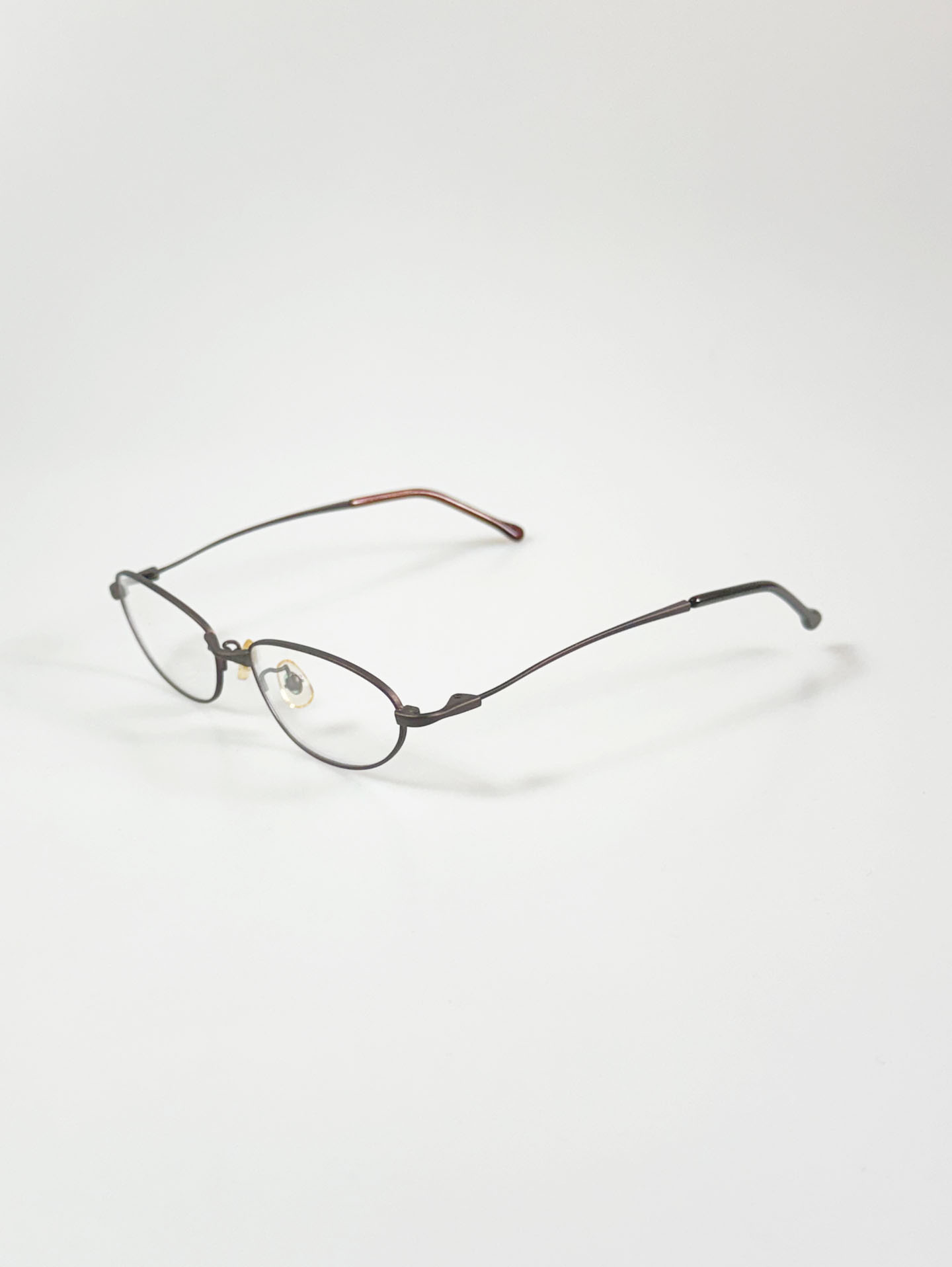 Matte Dark Gray Slim Oval Metal Frame Glasses