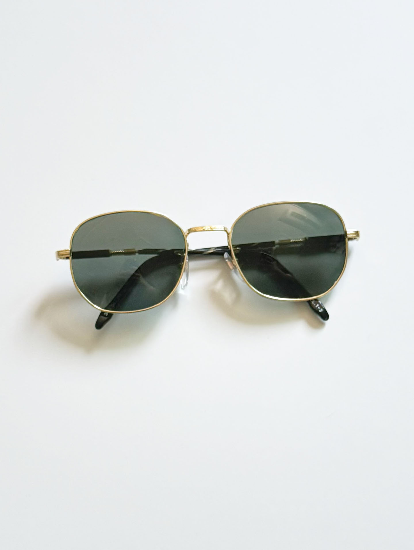 90’s Gold Metal Slim Square Frame Sunglasses