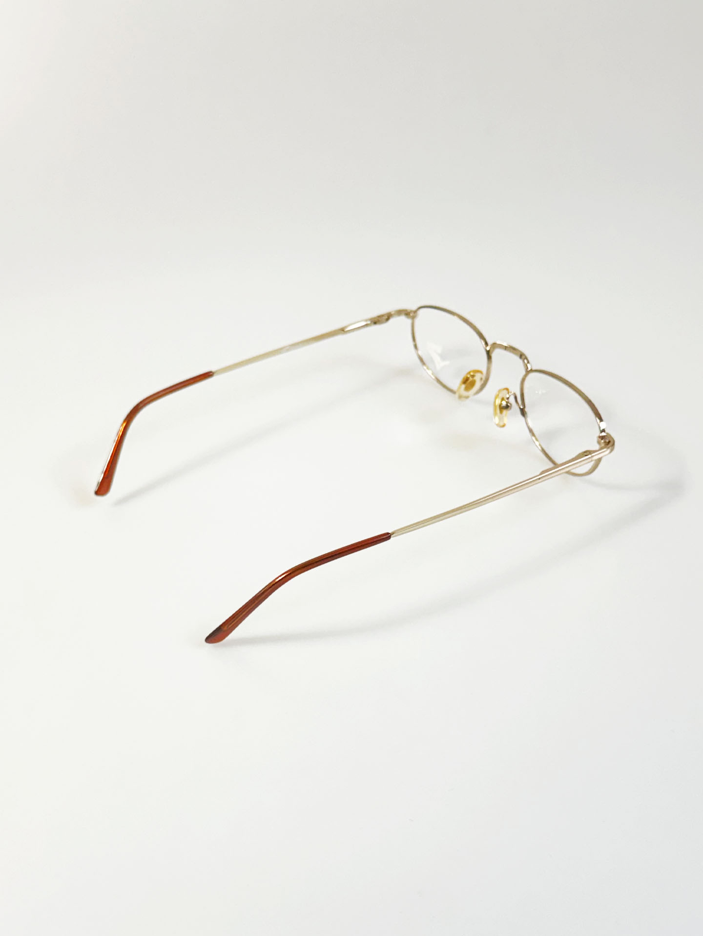 90's TREVI Gold Slim Oval Metal Frame Glasses