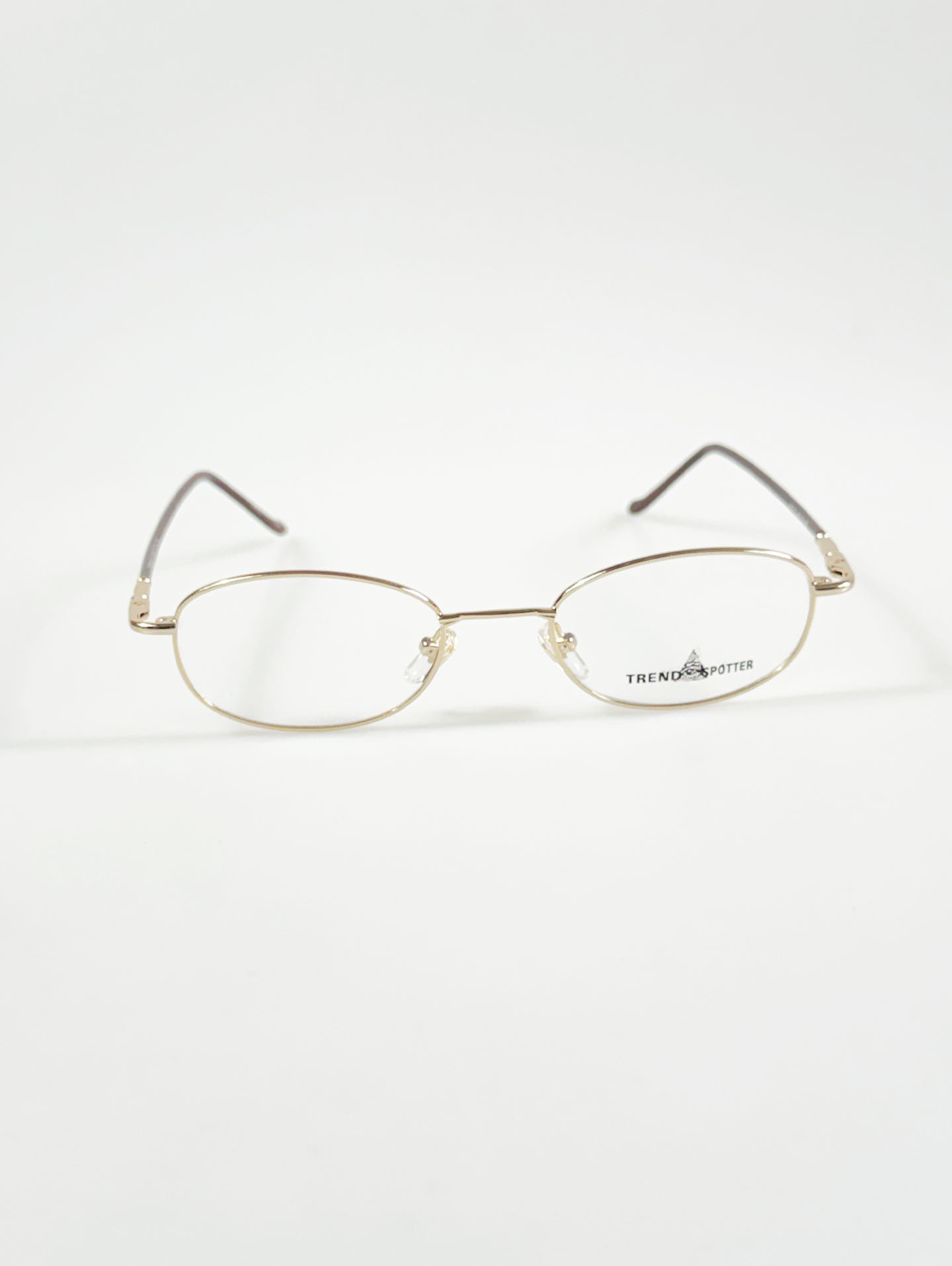 TREND SPOTTER Gold Slim Oval Metal Glasses