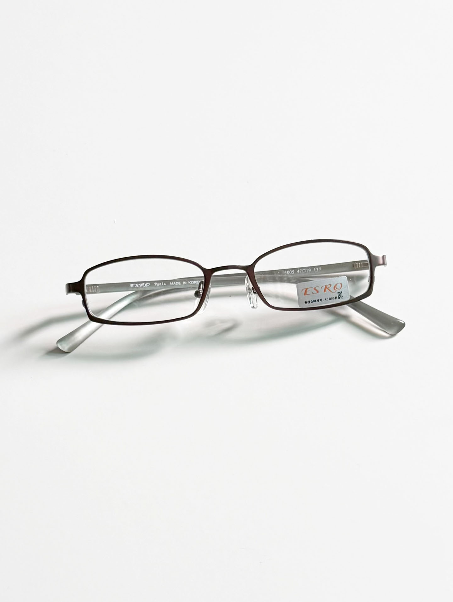 ESRO Matte Brown Slim Square Metal Glasses