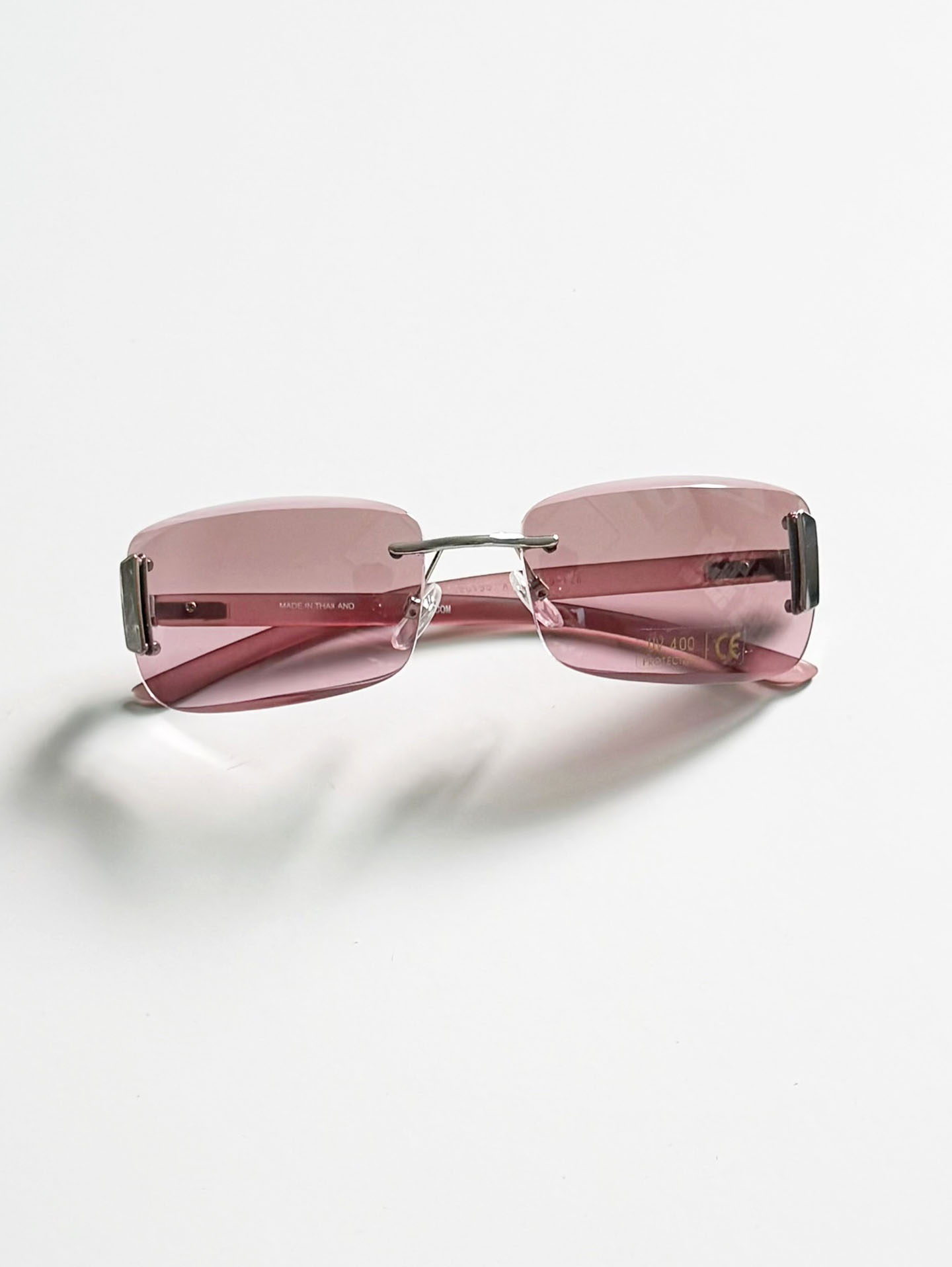 I.COM Rimless Square Metal Tint Sunglasses