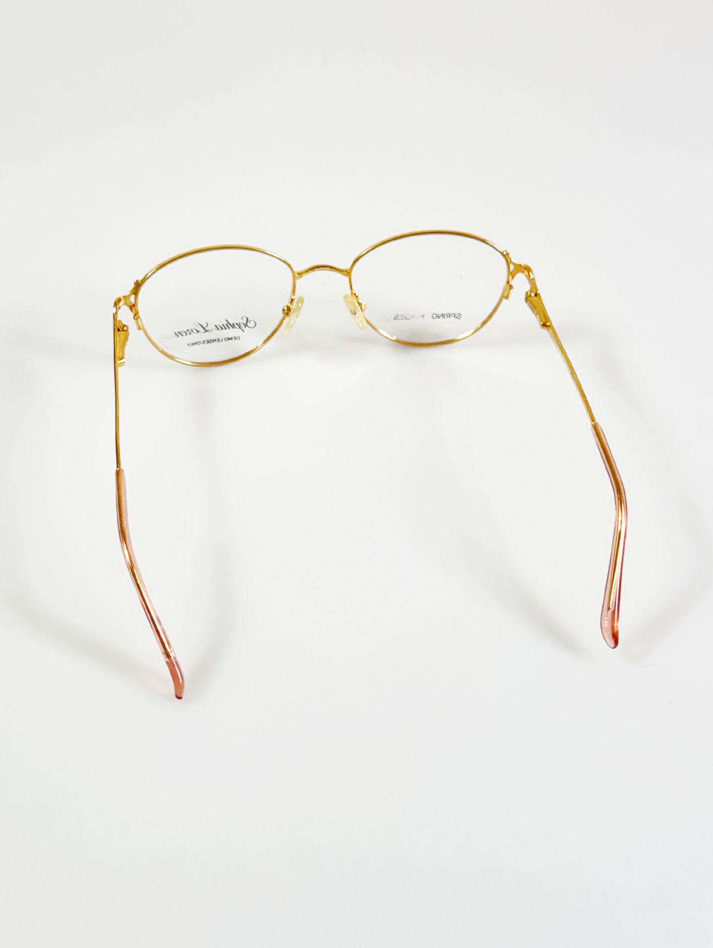 Sophia Loren Gold Slim Oval Metal Frame Glasses
