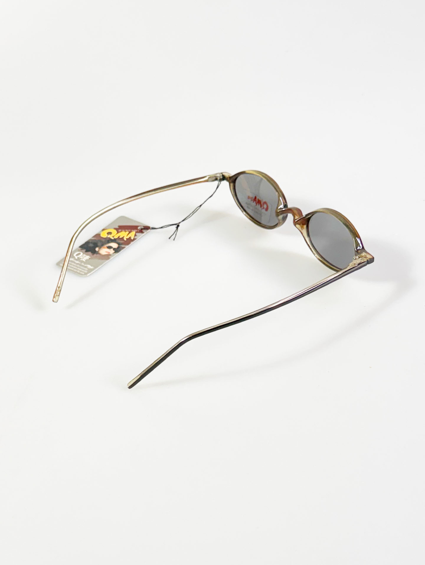 90's QMA Black Two-Tone Oval Acetate Frame Glasses