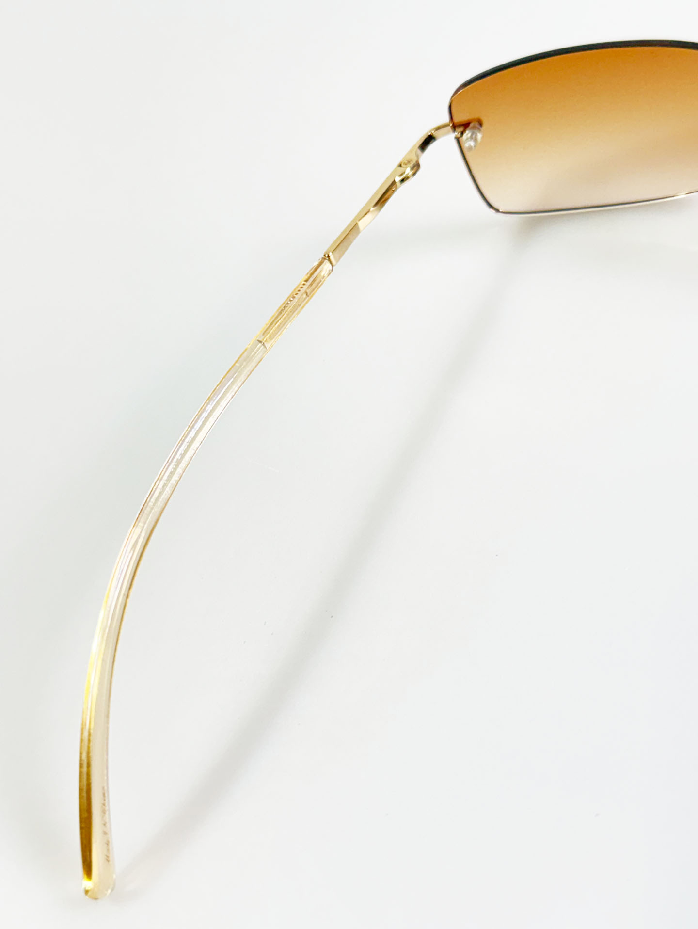 CAPRIO Rimless Gold Metal Square Tint Sunglasses