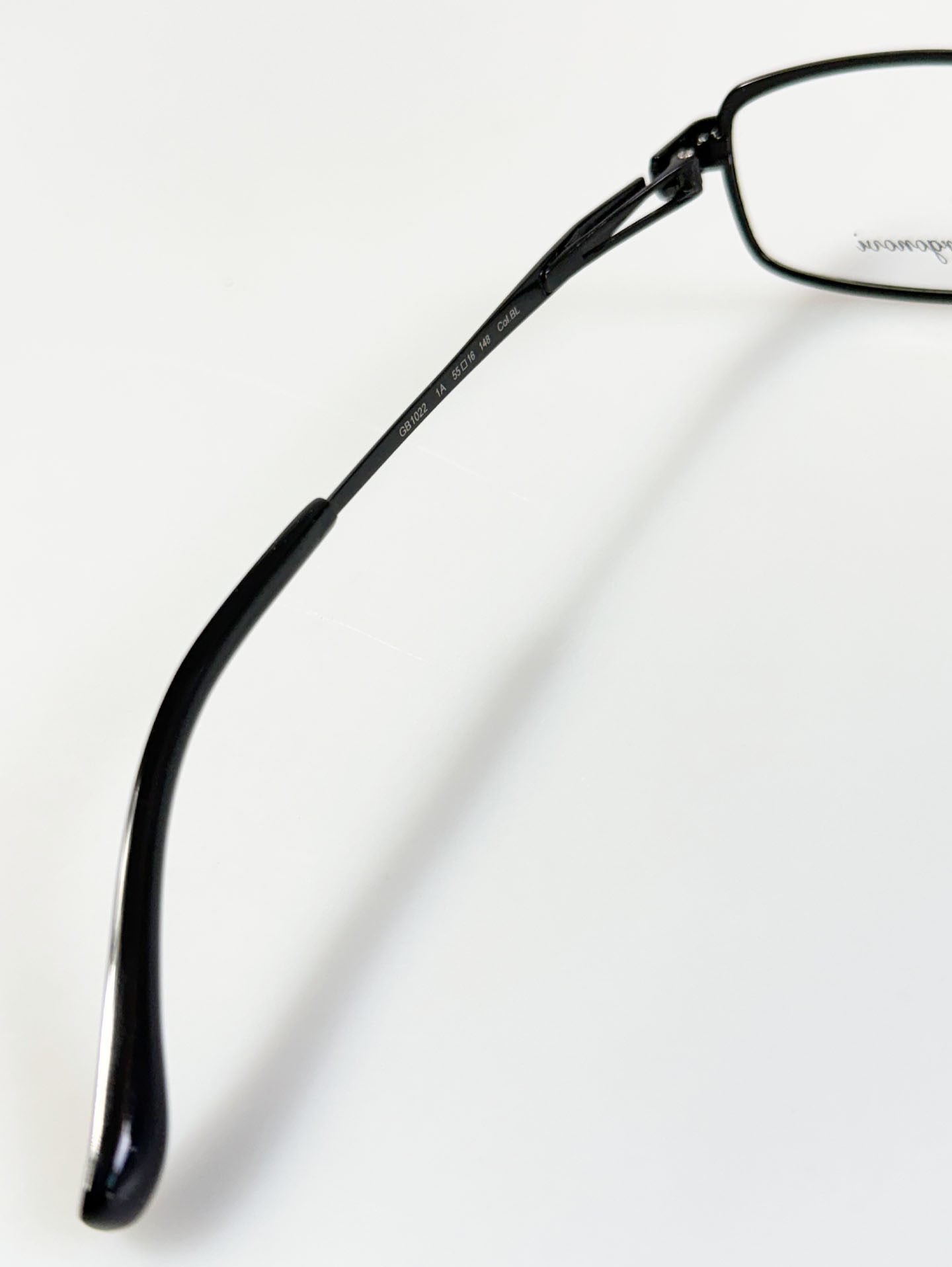 G. Borgonovi Black Pure Titanium Slim Square Frame Glasses