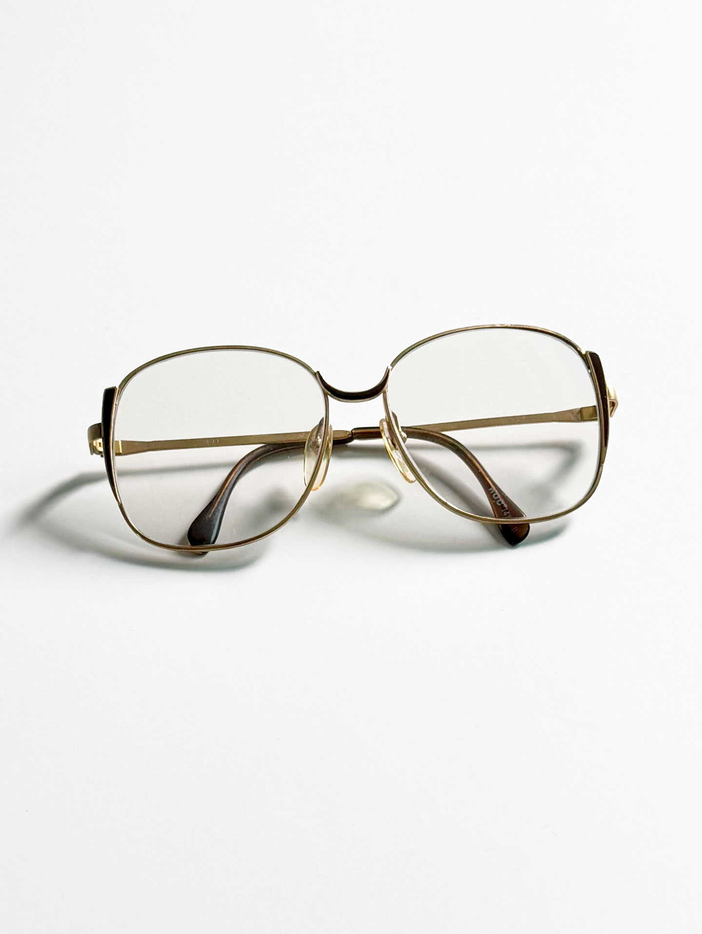 80's HOC Gold Oversized Soft Square Metal Frame Glasses