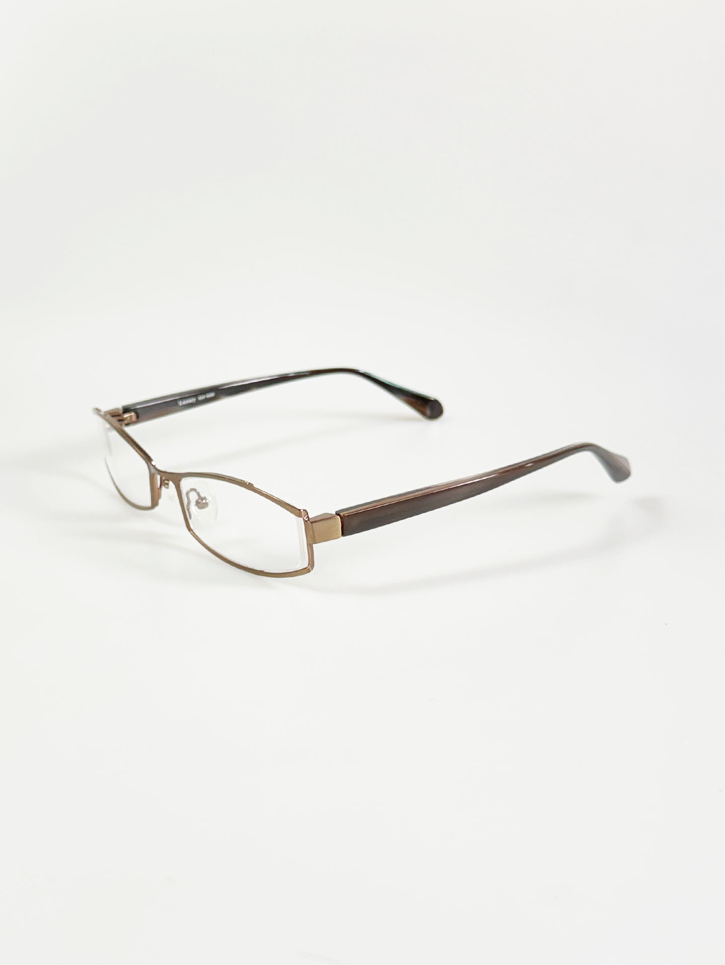 LUXURY Eyewear Bronze Slim Square Metal Frame Glasses