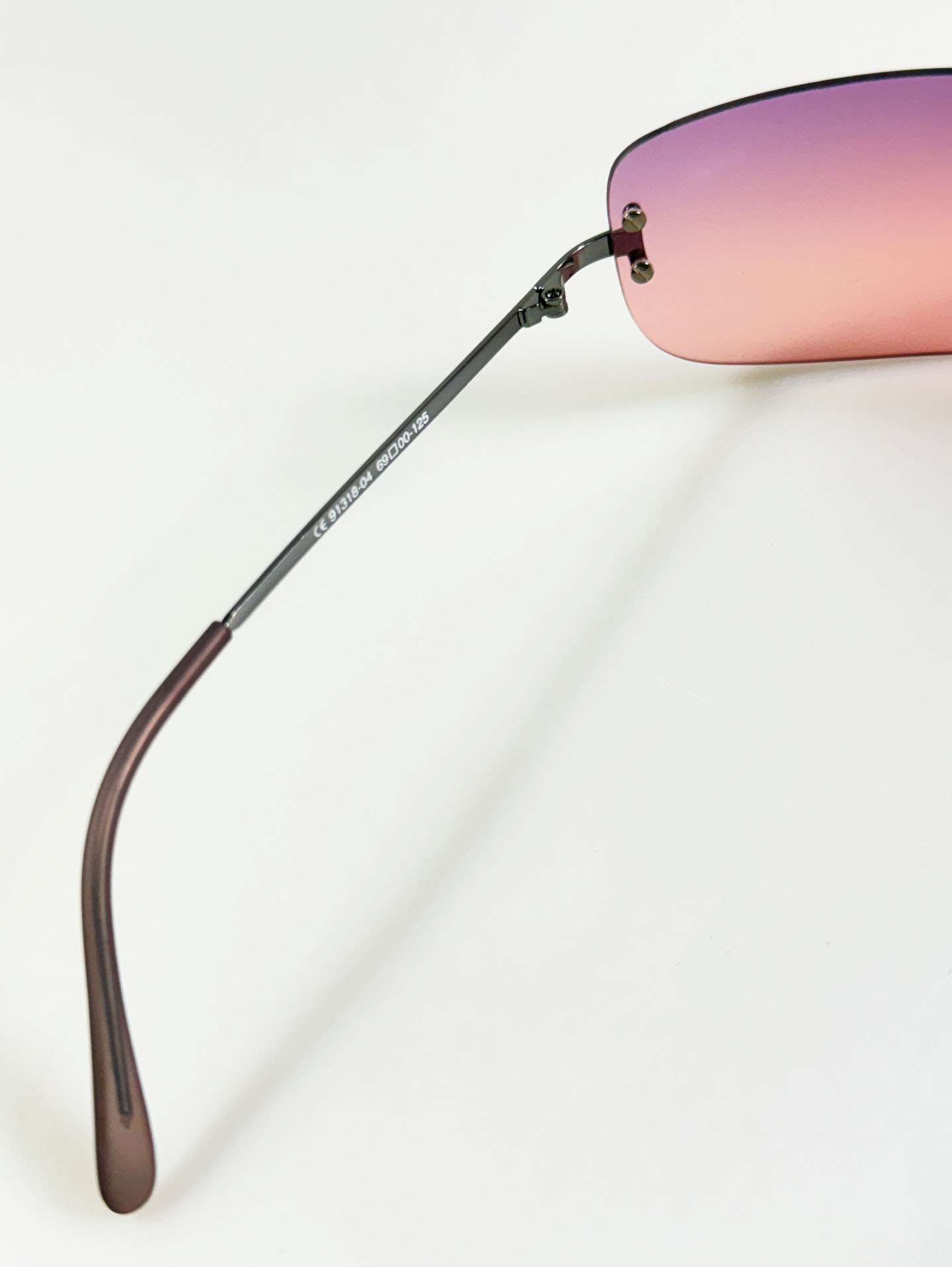 Rimless Shield Goggle Wraparound Metal Tint Sunglasses