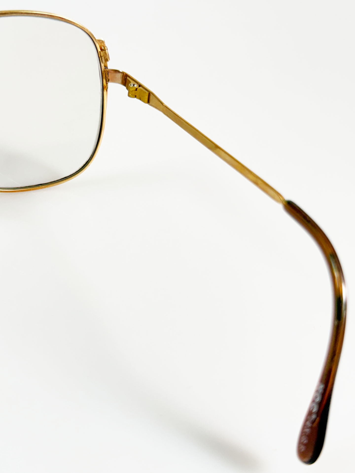 80's HOC Gold Oversized Soft Square Metal Frame Glasses